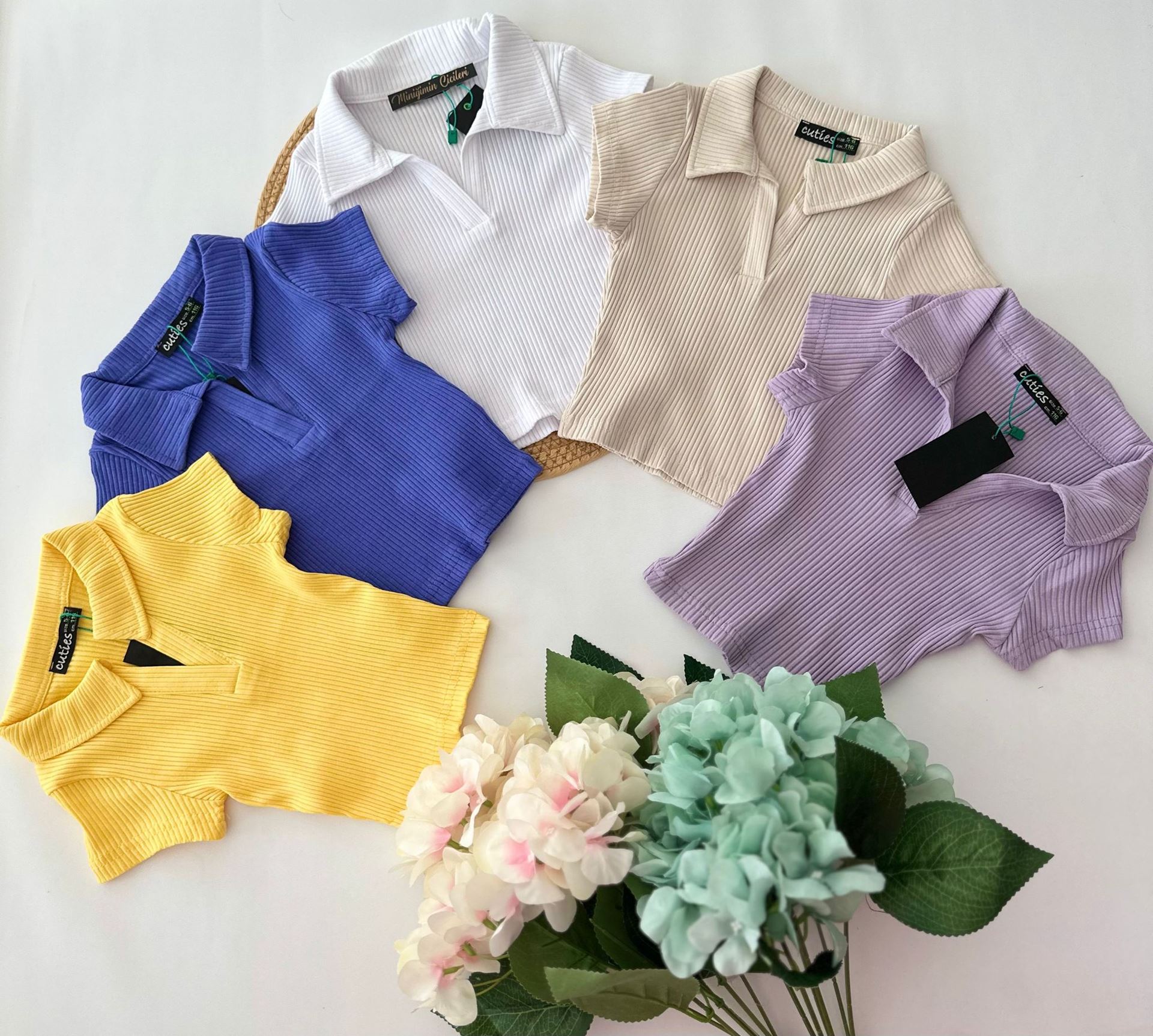 Miniğimin Cicileri Polo Yaka Ribana Buluz-açık kahve