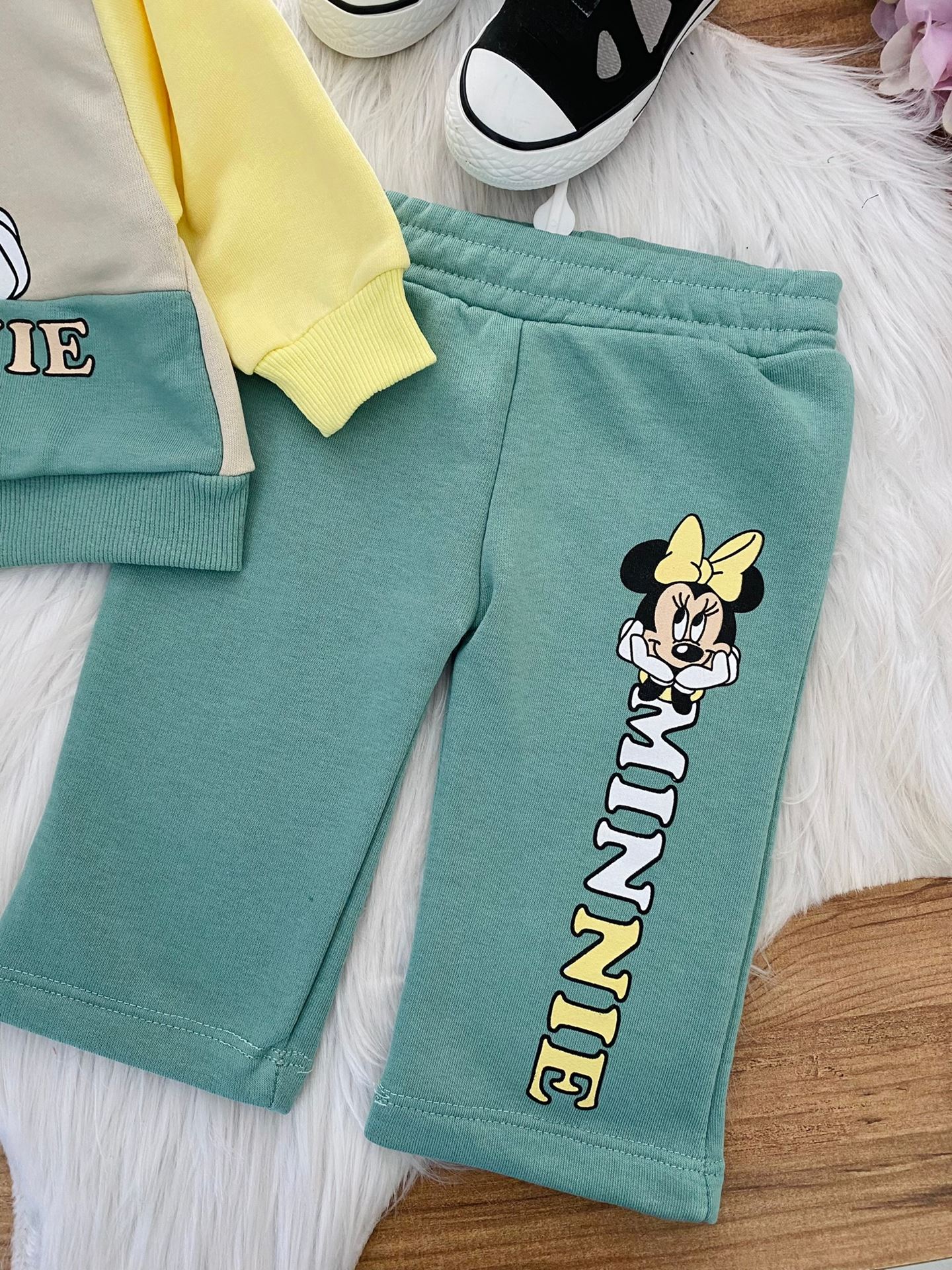 Minigimin Cicileri Flover minine Baskılı 2 li Kiz bebek takım - Yeşil