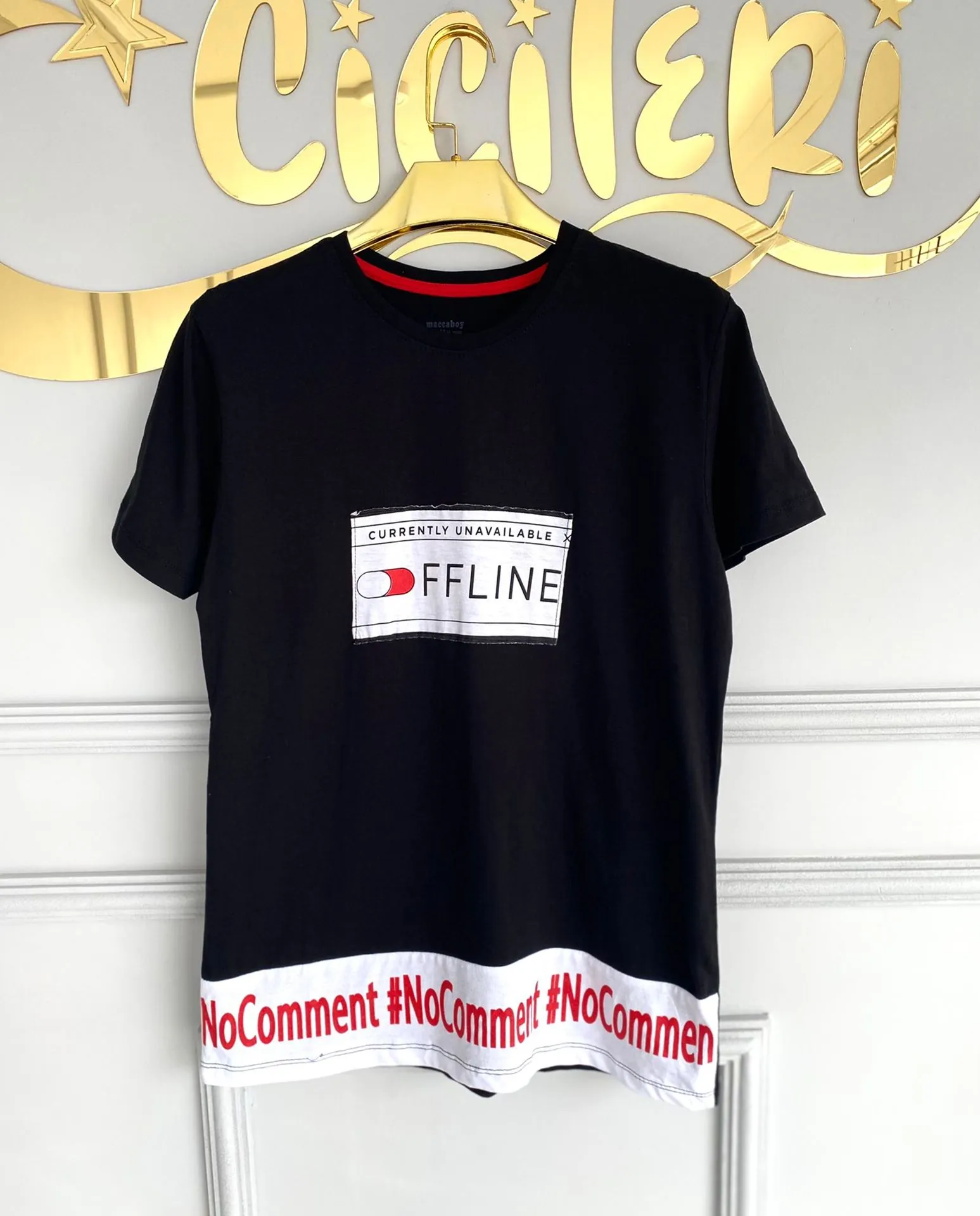 Minigimin Cicileri Offline Baskılı Erkek Çocuk Tişört - Siyah