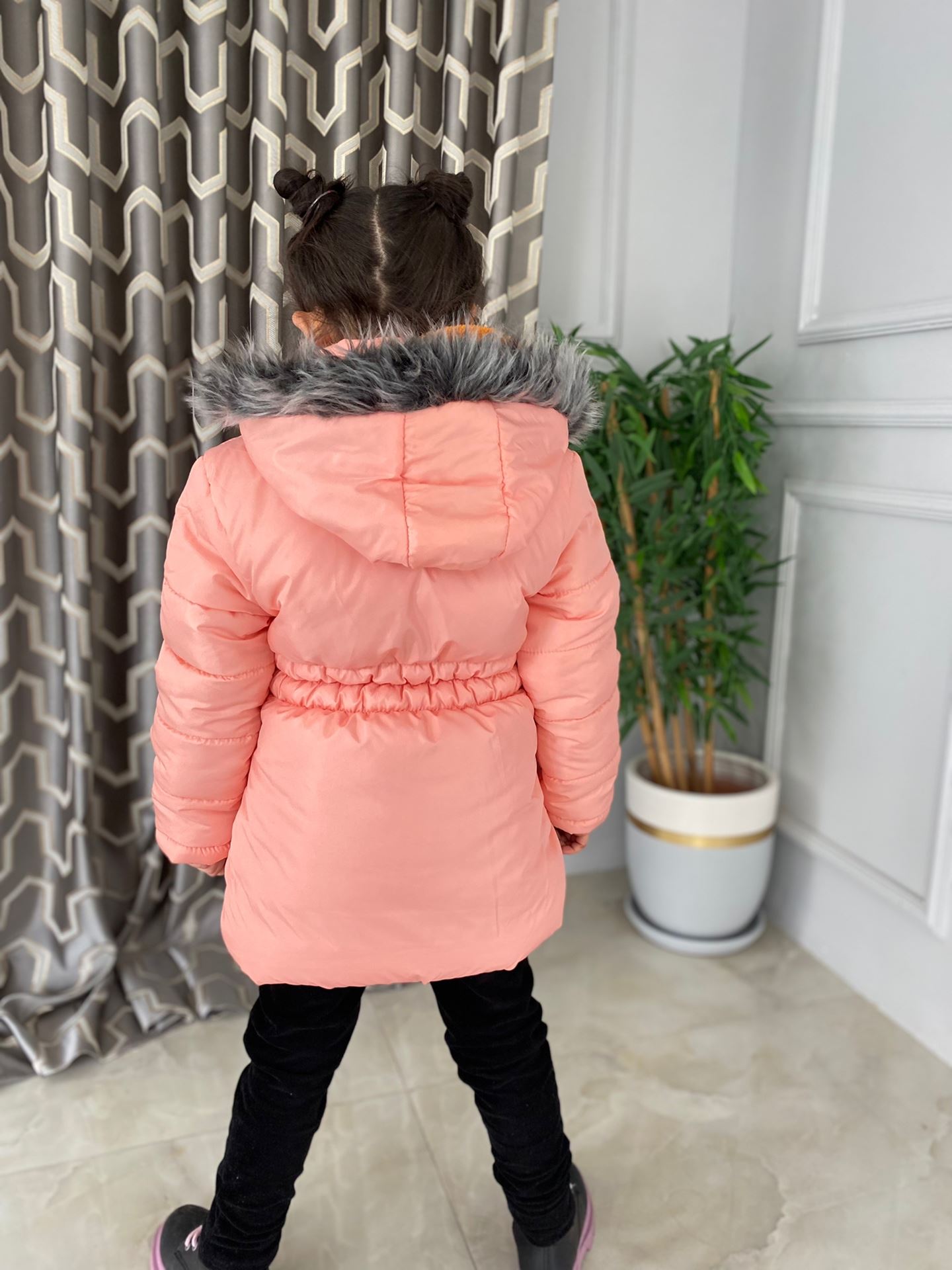 Minigimin cicileri Polar Astarlı kapüşonlu çocuk mont - Pembe