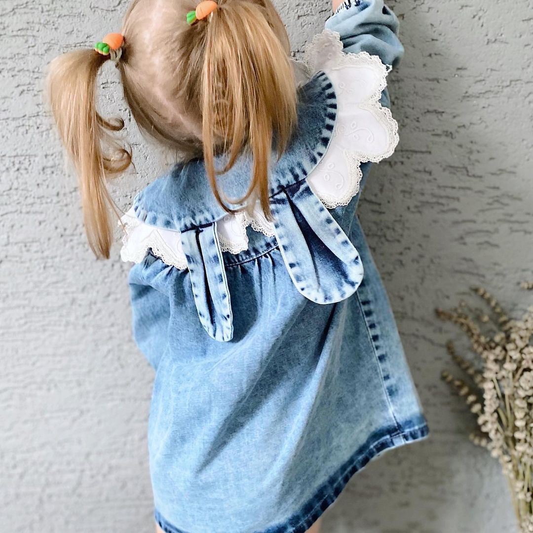 Minigimin Cicileri Tül Detaylı İşlemeli JEAN Ceket