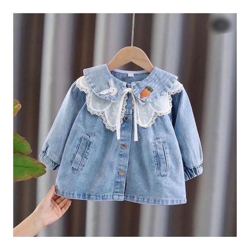 Minigimin Cicileri Tül Detaylı İşlemeli JEAN Ceket