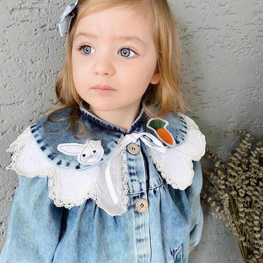 Minigimin Cicileri Tül Detaylı İşlemeli JEAN Ceket