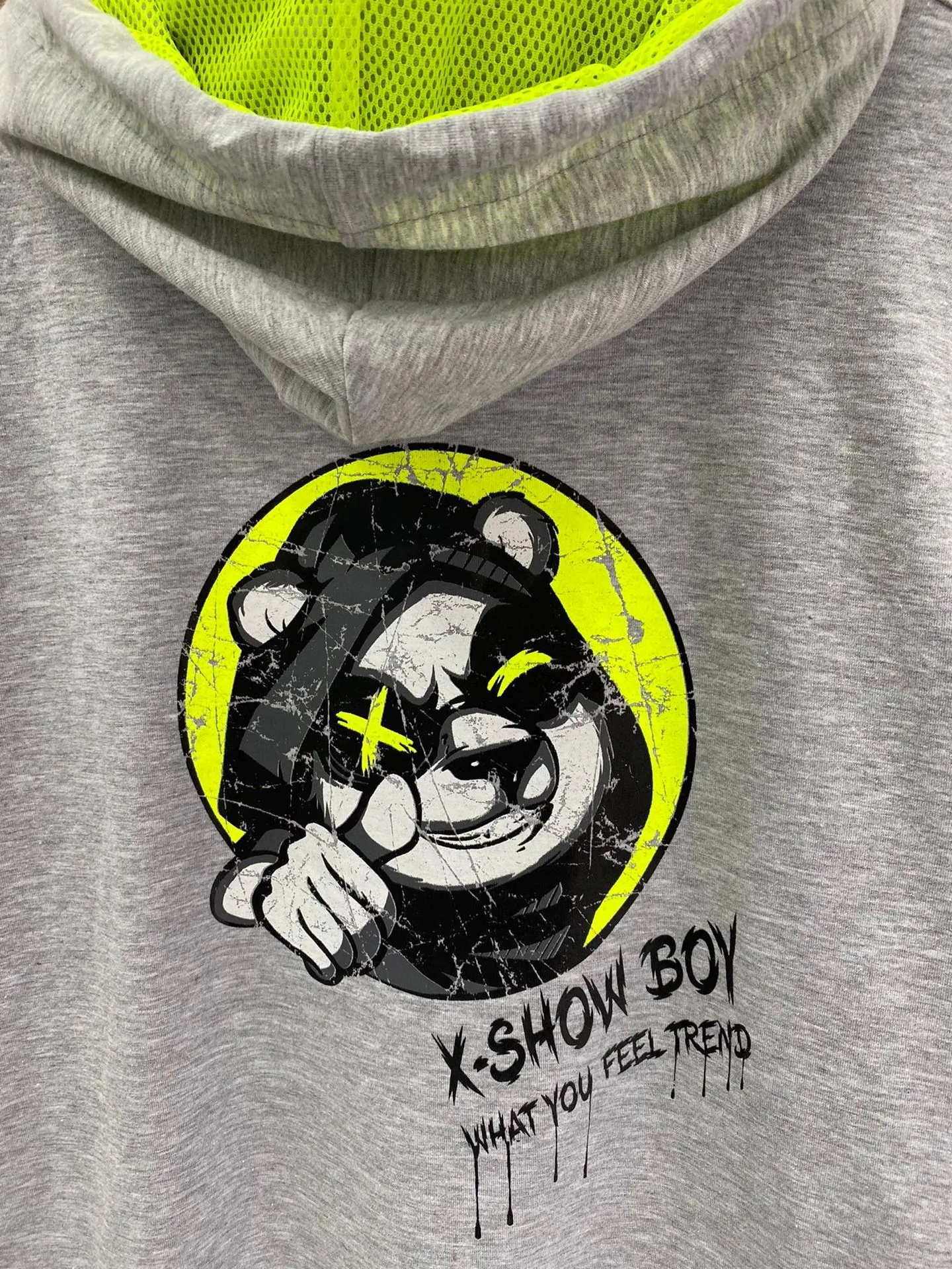 Minigimin Cicileri X-SHOW BOY Baskılı Kapüşonlu Tişört - Gri