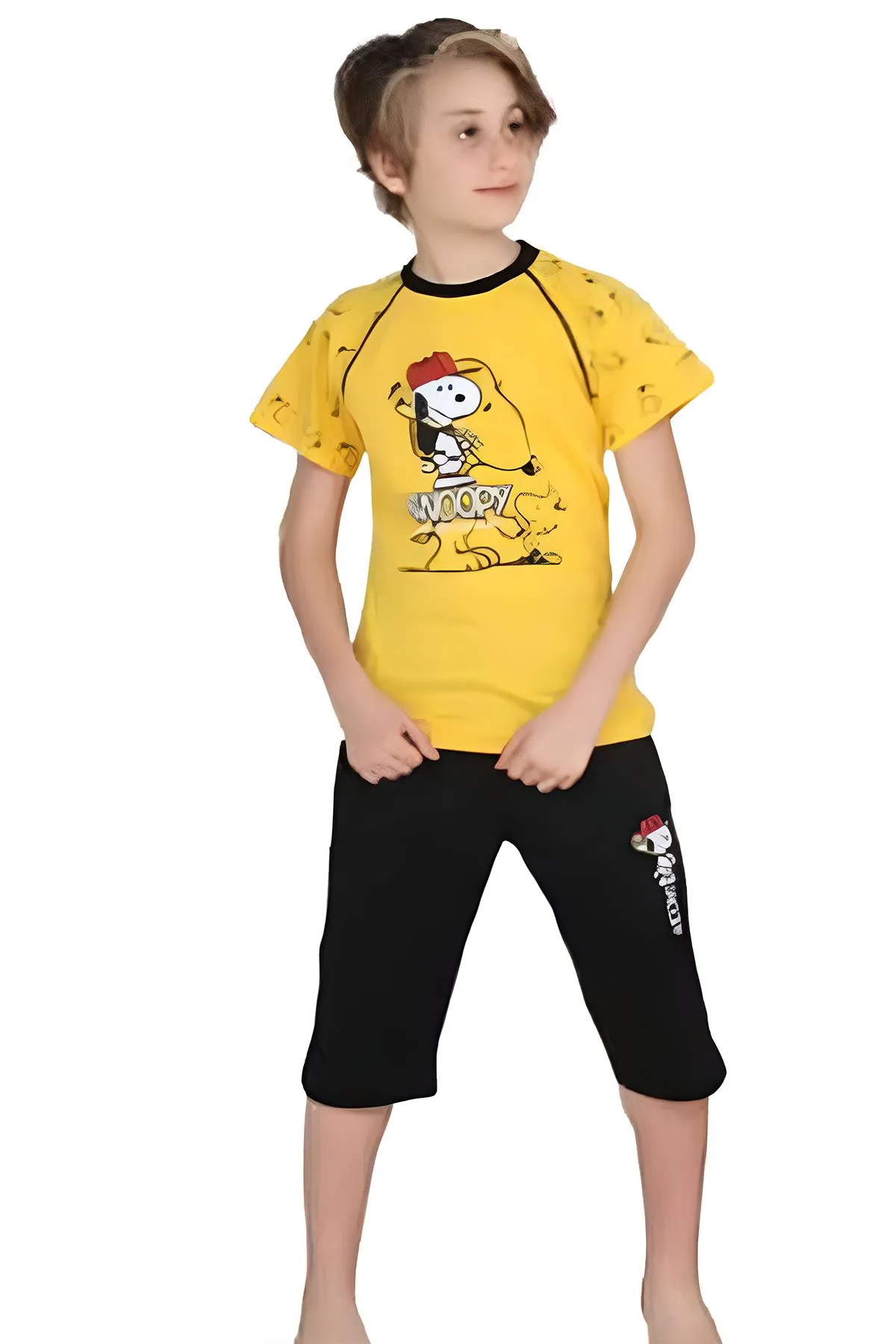 Miniğimin Cicileri Snpyy Desenli Erkek Çocuk Pijama Takımı - Sarı