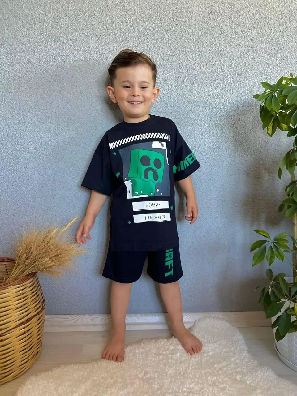 Minigimin Cicileri Mncrf Noooooo!! Baskı Yazlık Erkek Çocuk 2 li Takım - Füme