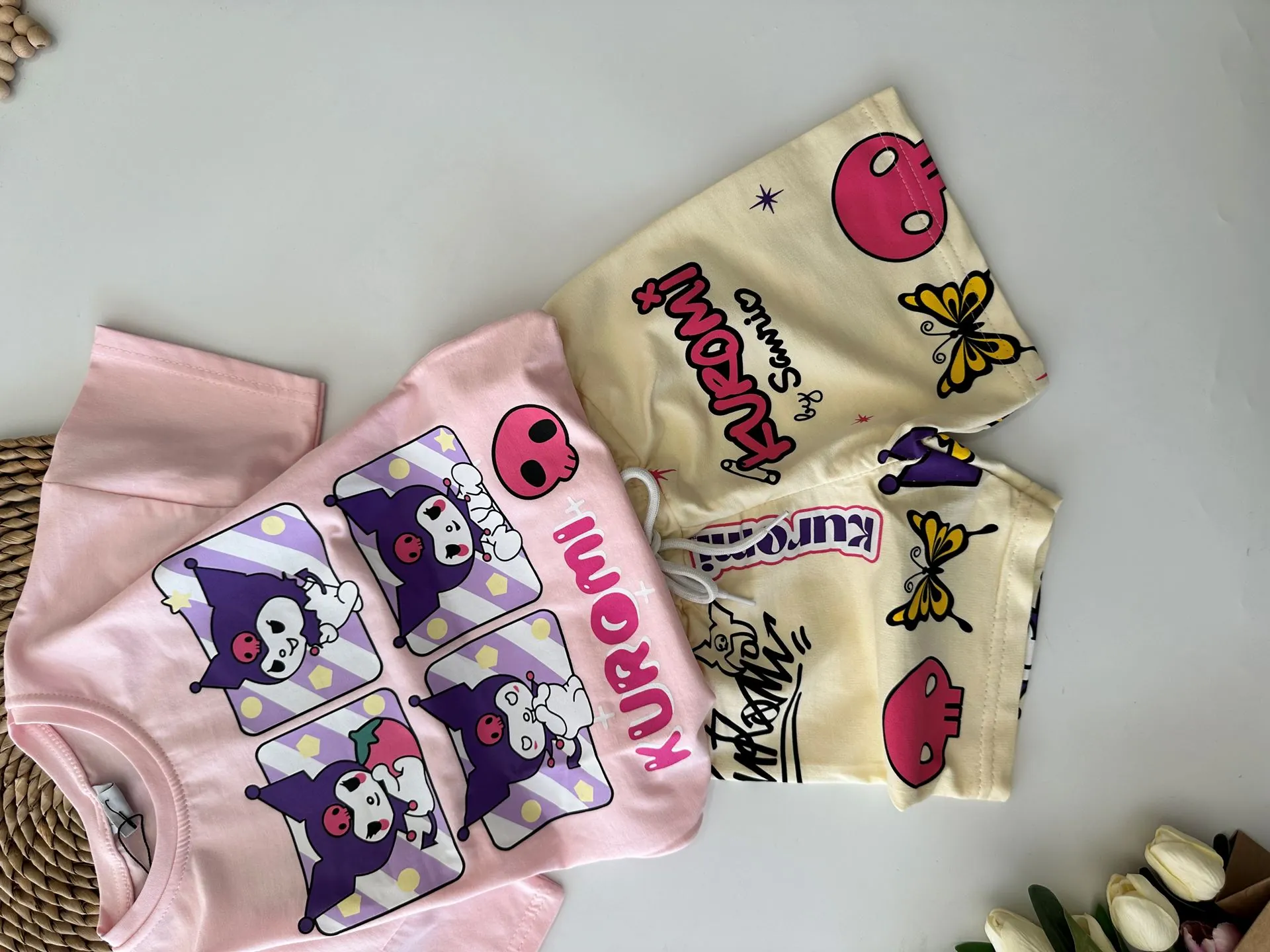 Minigimin Cicileri Krmi Desen Yazlık Kız Çocuk 2 li Takım - Pembe