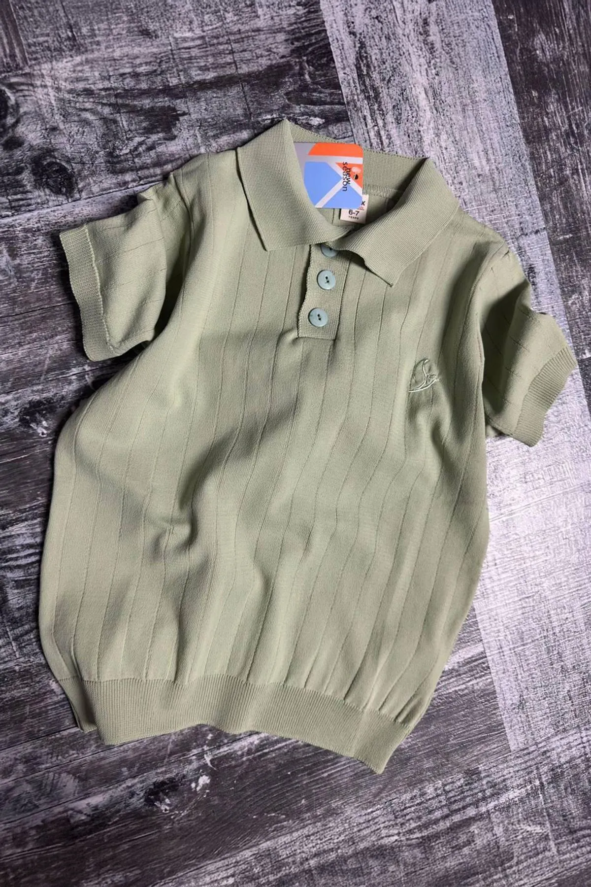 Miniğimin Cicileri Erkek Çocuk Triko Polo Yaka Tişört - Yeşil