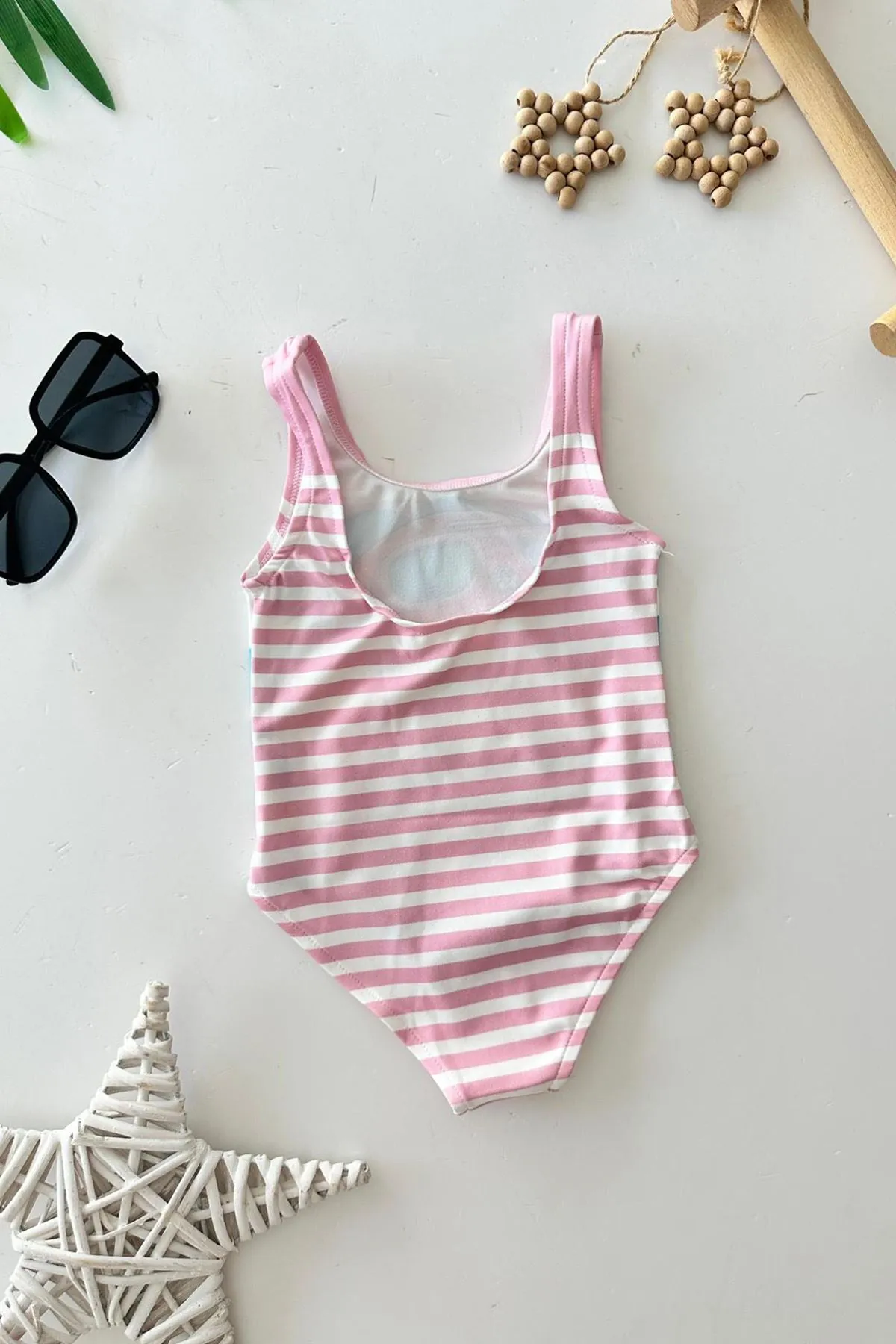 Miniğimin Cicileri Pw Ptrl Baskılı Kız Çocuk Mayo Bikini - Pembe