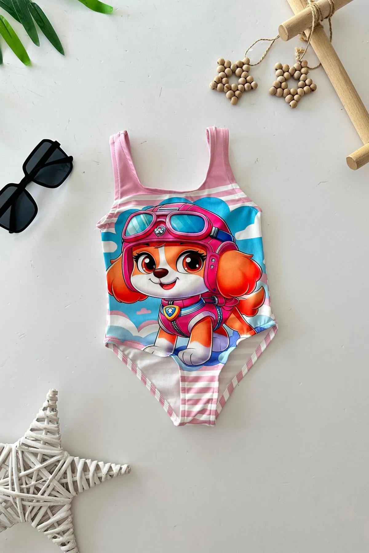 Miniğimin Cicileri Pw Ptrl Baskılı Kız Çocuk Mayo Bikini - Pembe