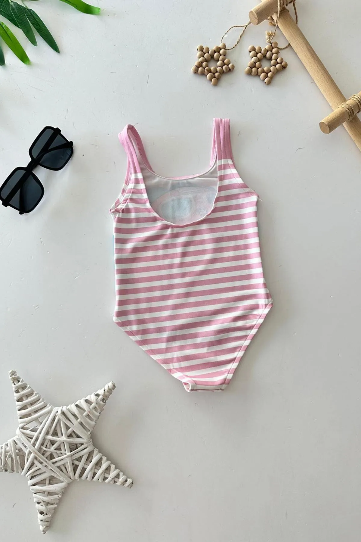 Miniğimin Cicileri Pw Ptrl Baskılı Kız Çocuk Mayo Bikini - Pembe