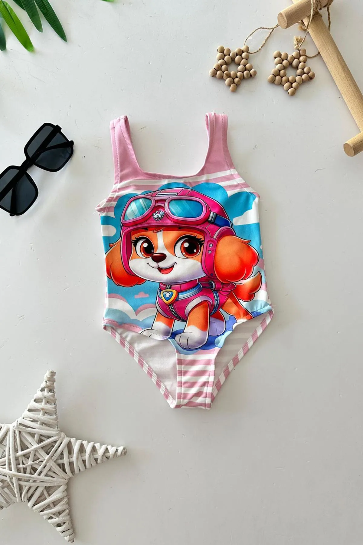 Miniğimin Cicileri Pw Ptrl Baskılı Kız Çocuk Mayo Bikini - Pembe