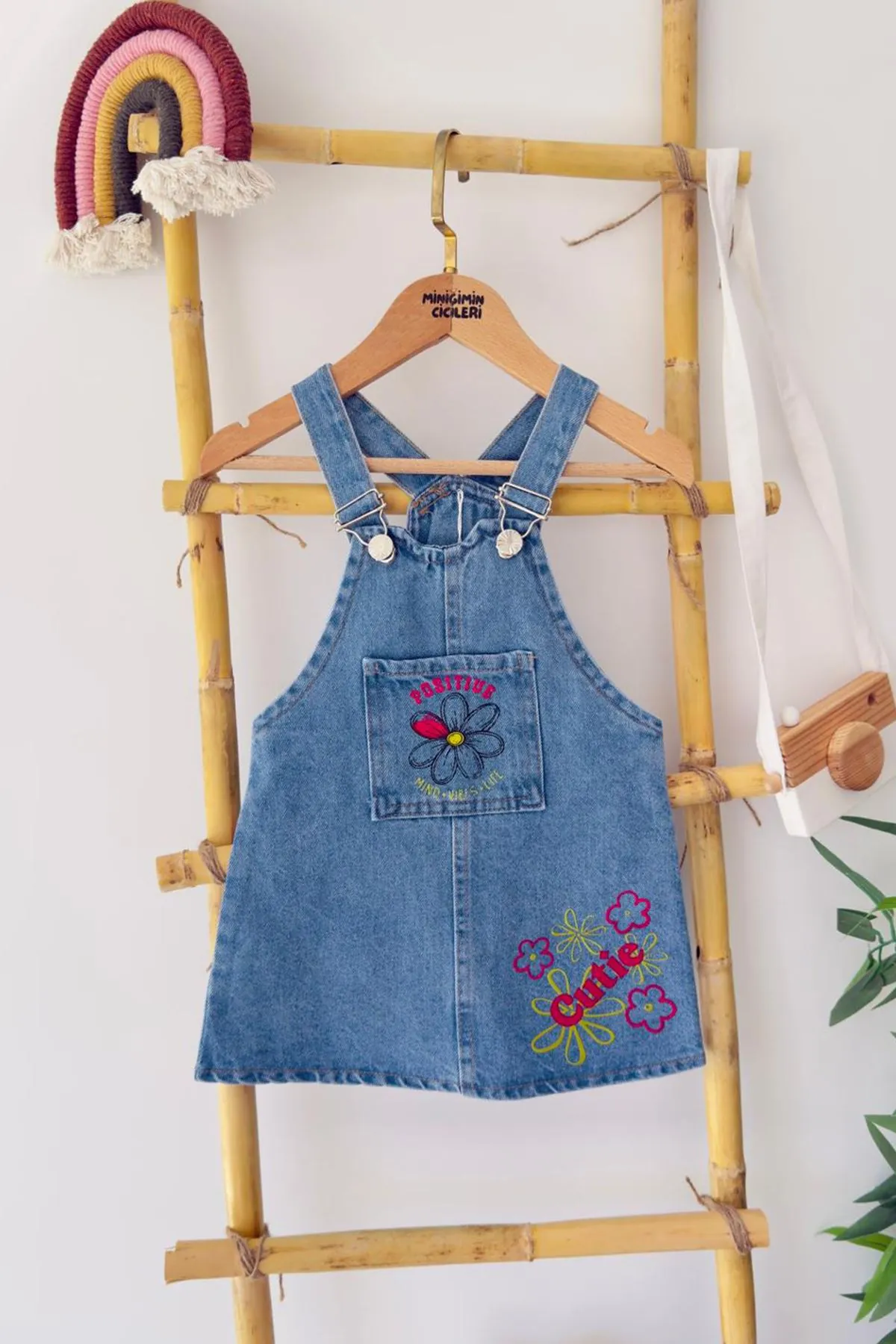 Miniğimin Cicileri Cutie Baskılı Kot Kız Çocuk Jile - Mavi