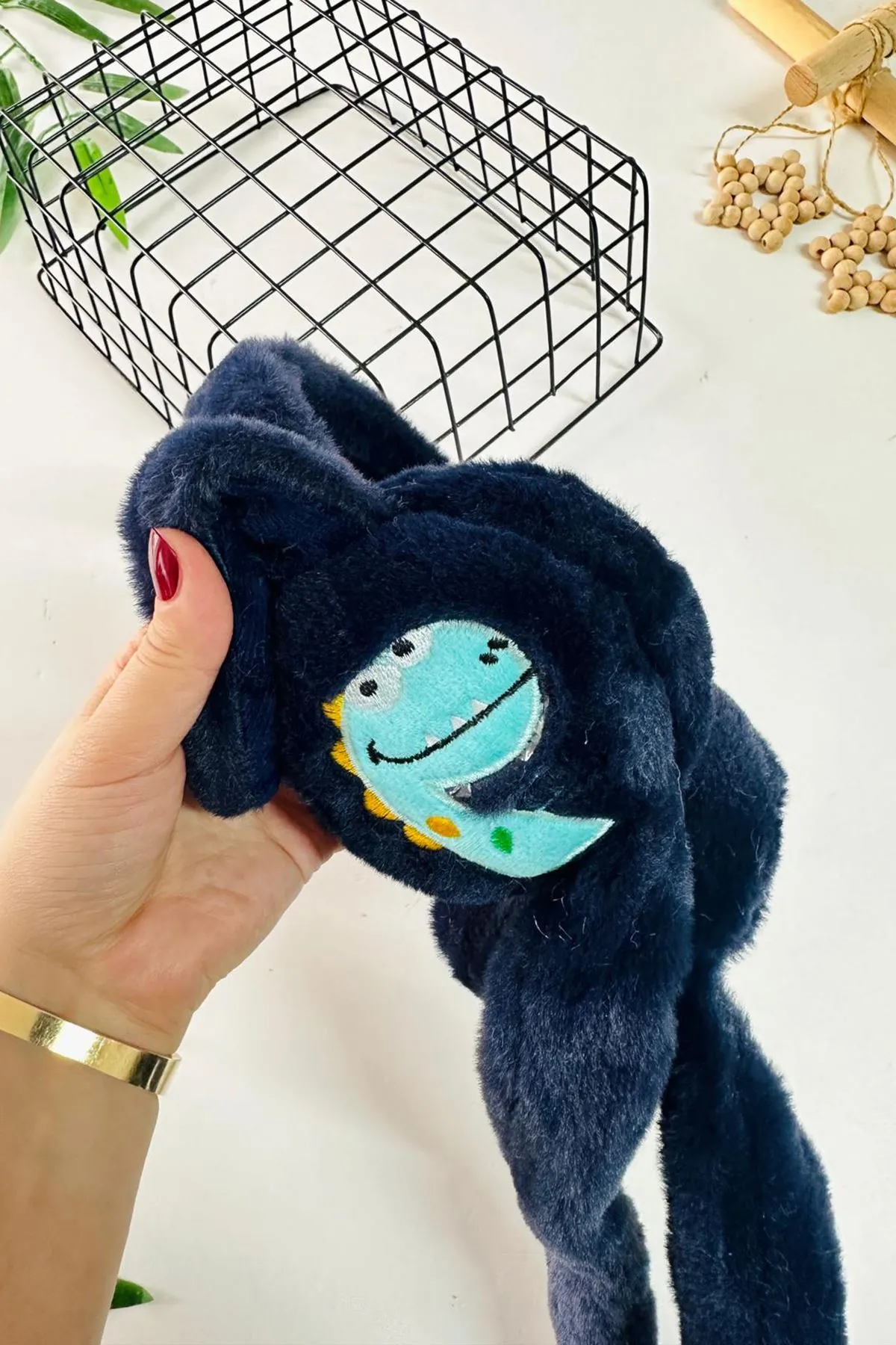 Miniğimin Cicileri Dino Detaylı Pelüş Kız Çocuk Kulaklık - Lacivert