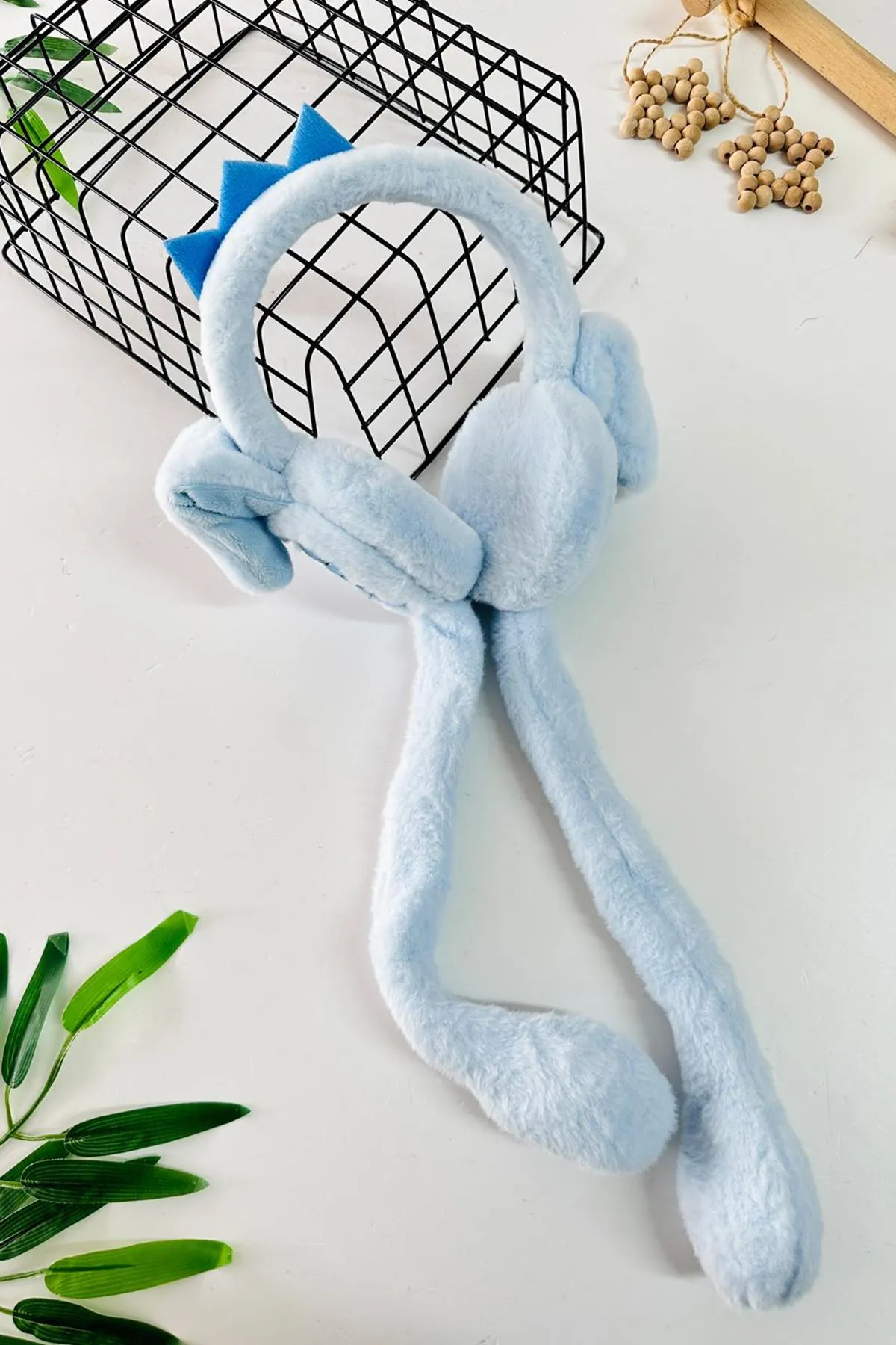Miniğimin Cicileri Dino Detaylı Pelüş Kız Çocuk Kulaklık - Bebe Mavi