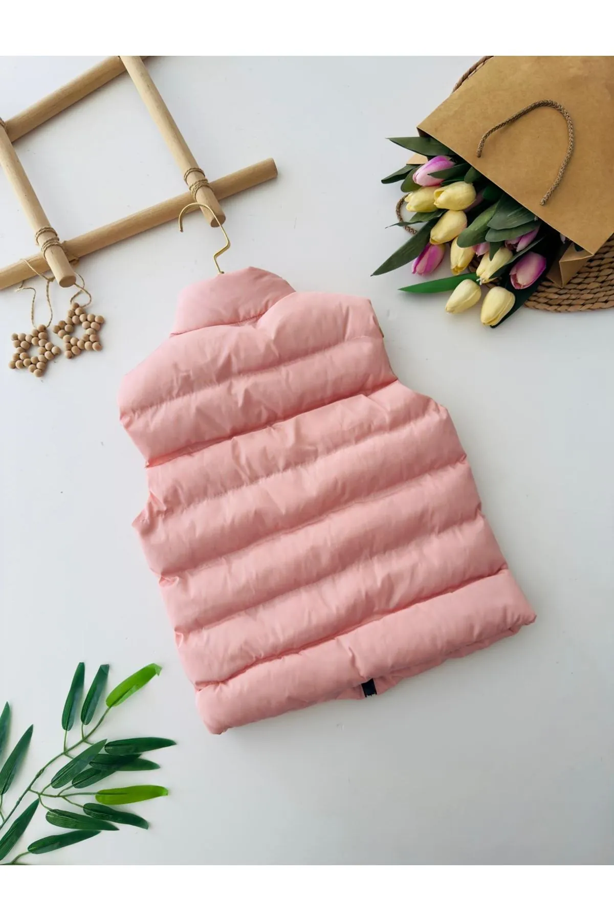 Minigimin Cicileri Cepli  Unisex Şişme Yelek - Pudra