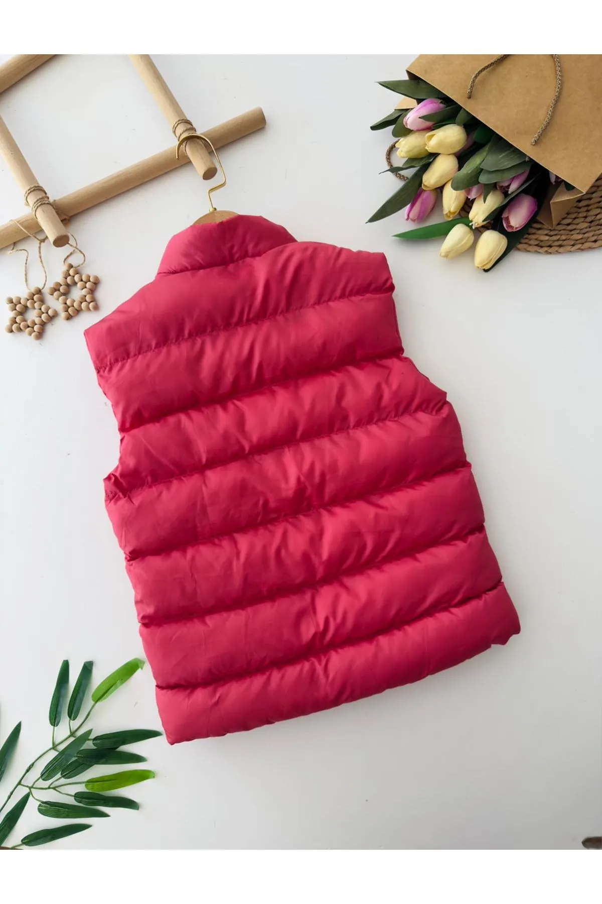 Minigimin Cicileri Cepli  Unisex Şişme Yelek - Nar Çiçeği