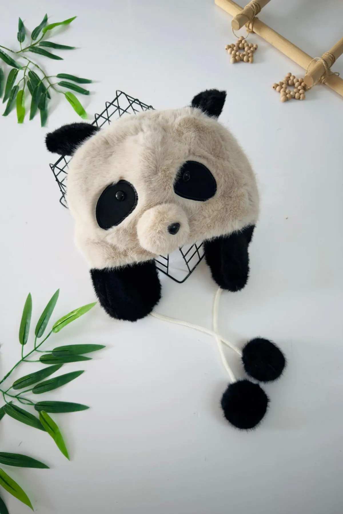 Miniğimin Cicileri Panda Kürk Kulaklı Sevimli Erkek Çocuk Kulaklık - Bej