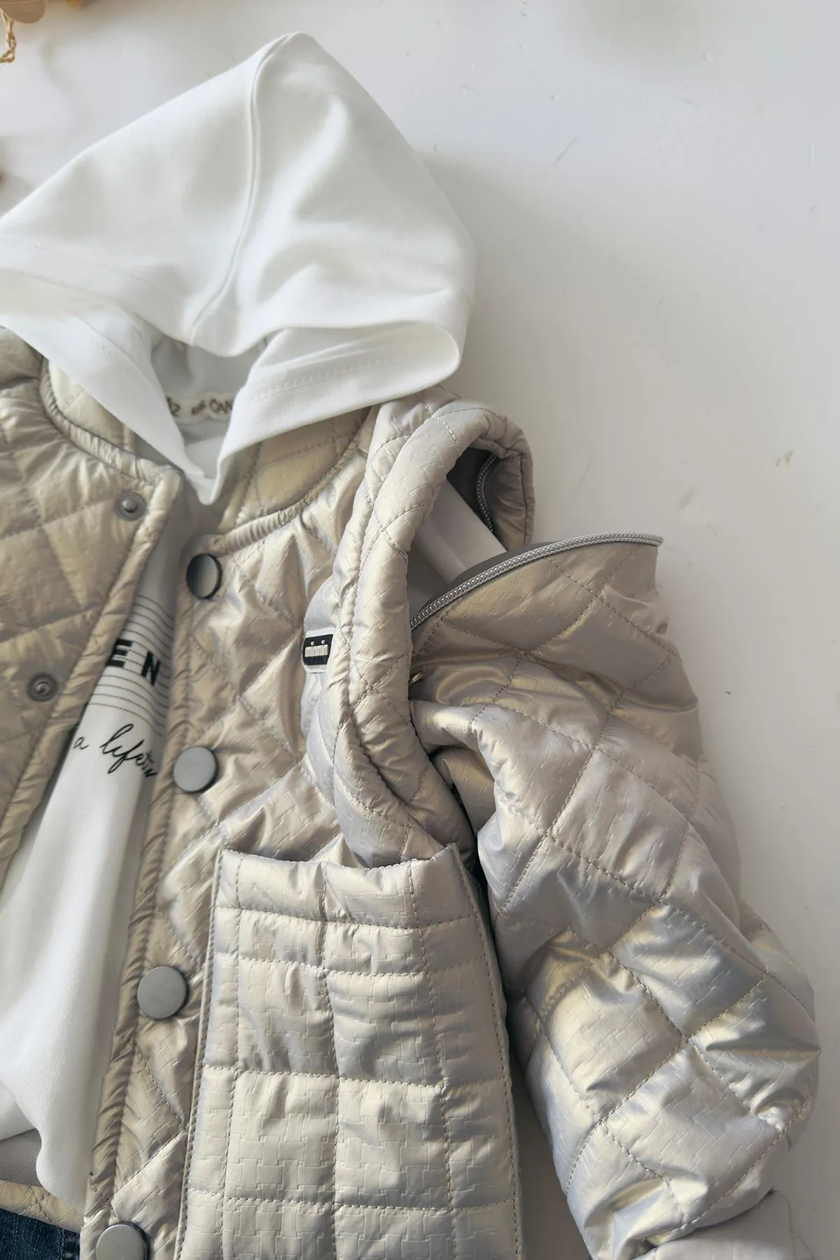 Miniğimin Cicileri Çıkarılabilir Kol Detaylı Min 3 lü Unisex Takım - Gri