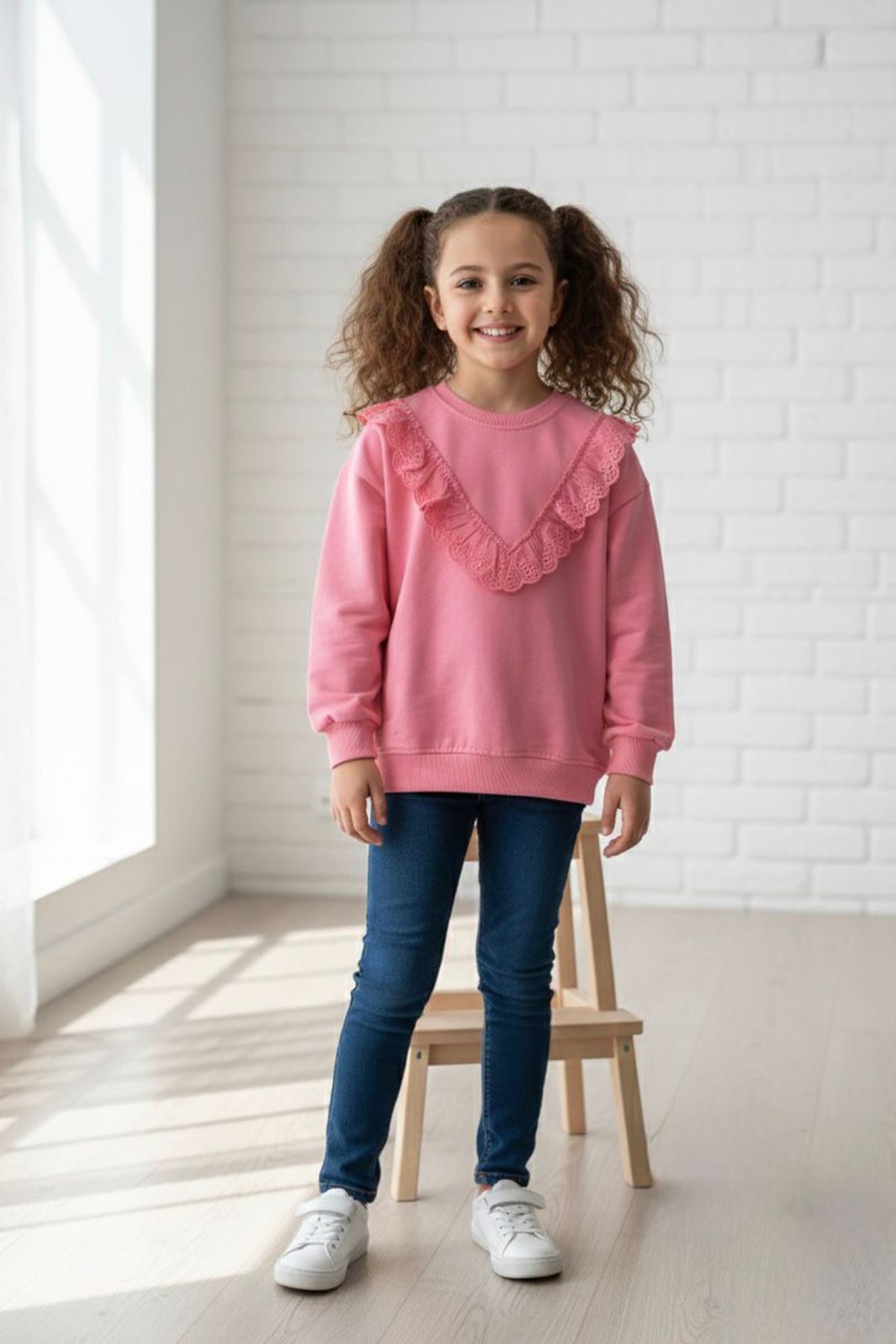 Miniğimin Cicileri Fistolu Kız Çocuk Sweat - Pembe