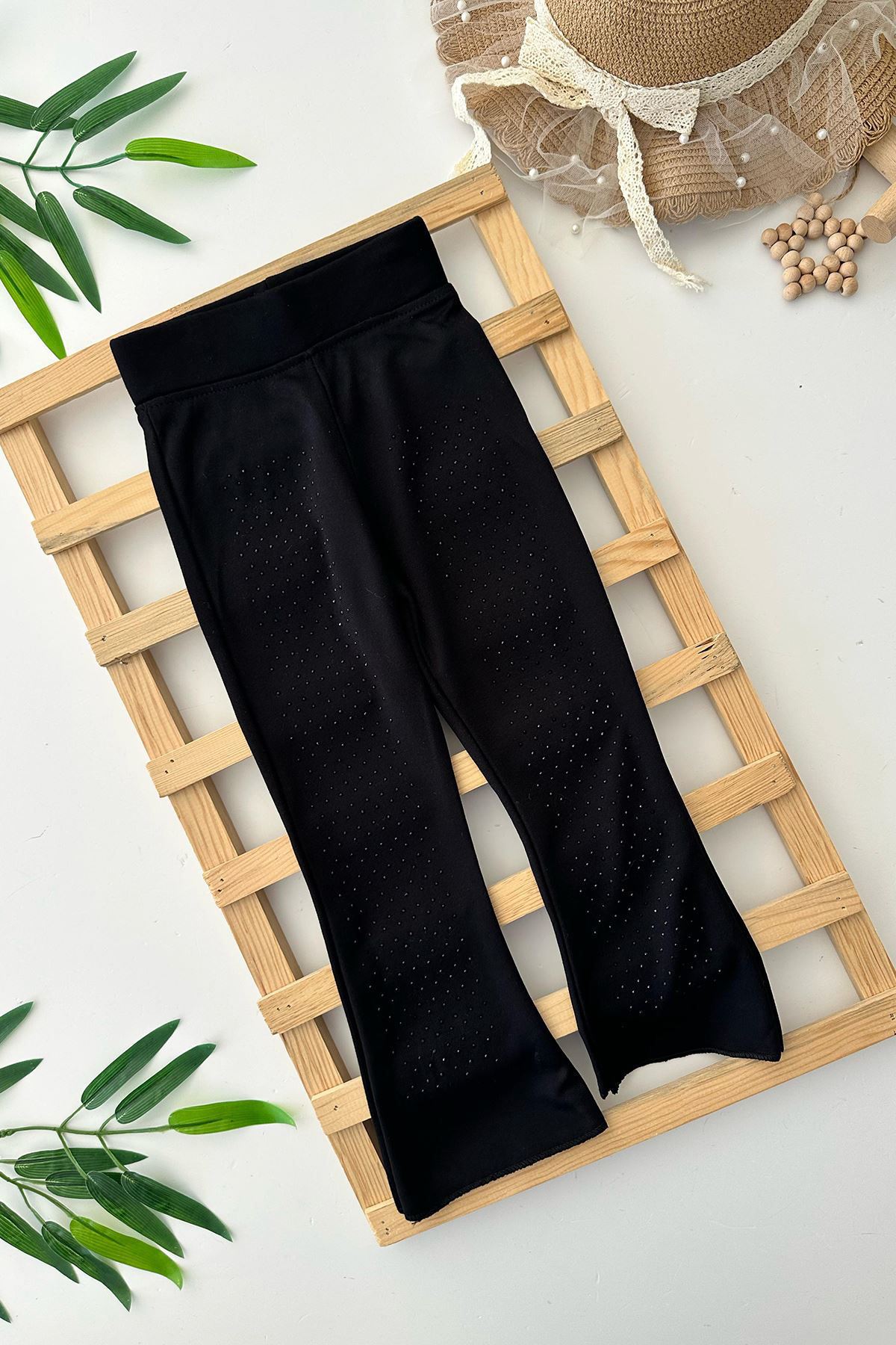 Miniğimin Cicileri Triko Örgü Süveterli Kız Çocuk Taşlı Taytlı 3 lü Takım - Siyah