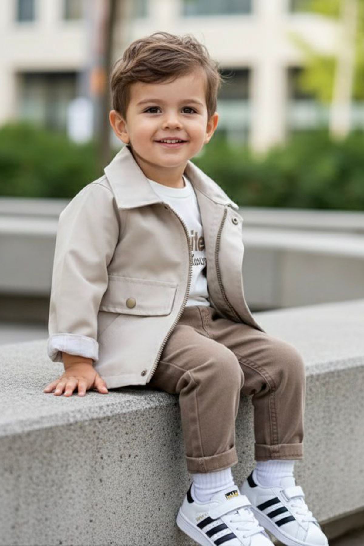 Miniğimin Cicileri Unlimited Adventure Baskılı Ceketli Erkek Çocuk 3’lü Takım - Bej