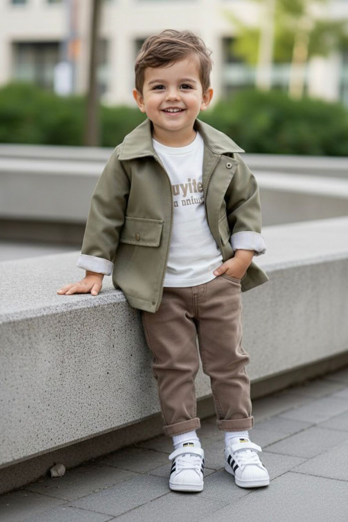 Miniğimin Cicileri Unlimited Adventure Baskılı Ceketli Erkek Çocuk 3’lü Takım - Yeşil