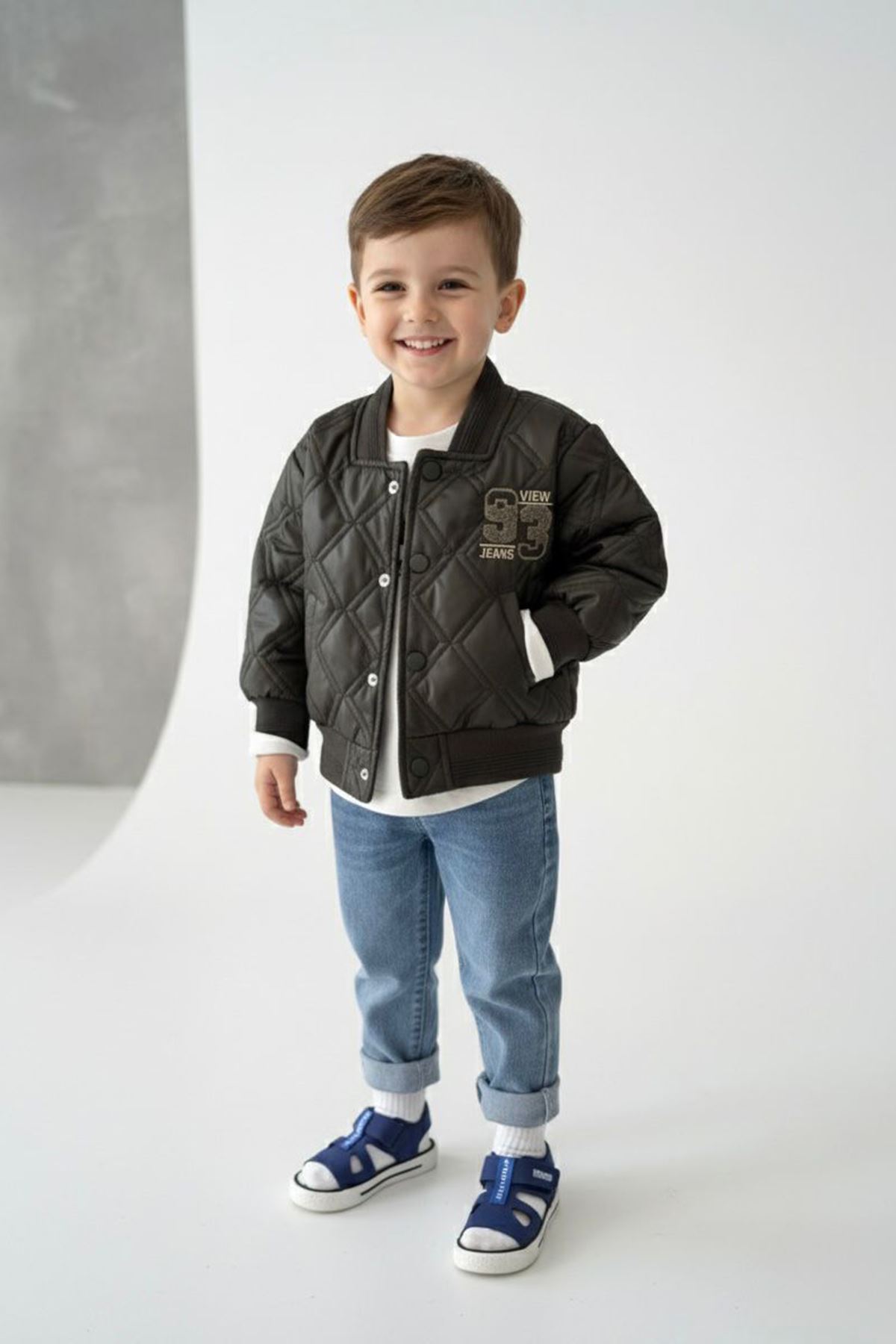 Miniğimin Cicileri 93 Panç İşleme Detaylı 3 lü Erkek Çocuk Takım - Haki