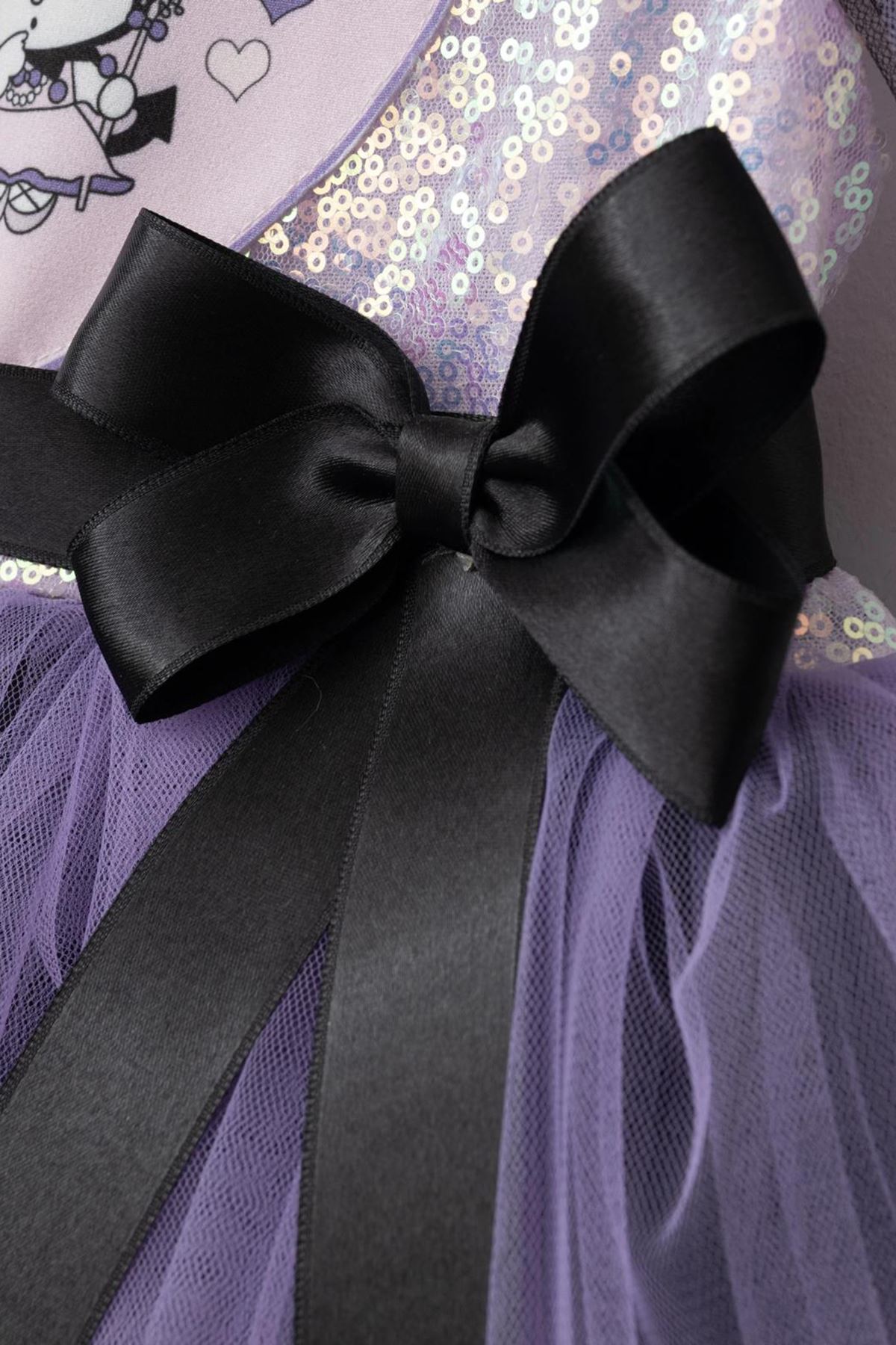 Miniğimin Cicileri Krm Pul İşleme Detaylı Kız Çocuk Elbise - Lila