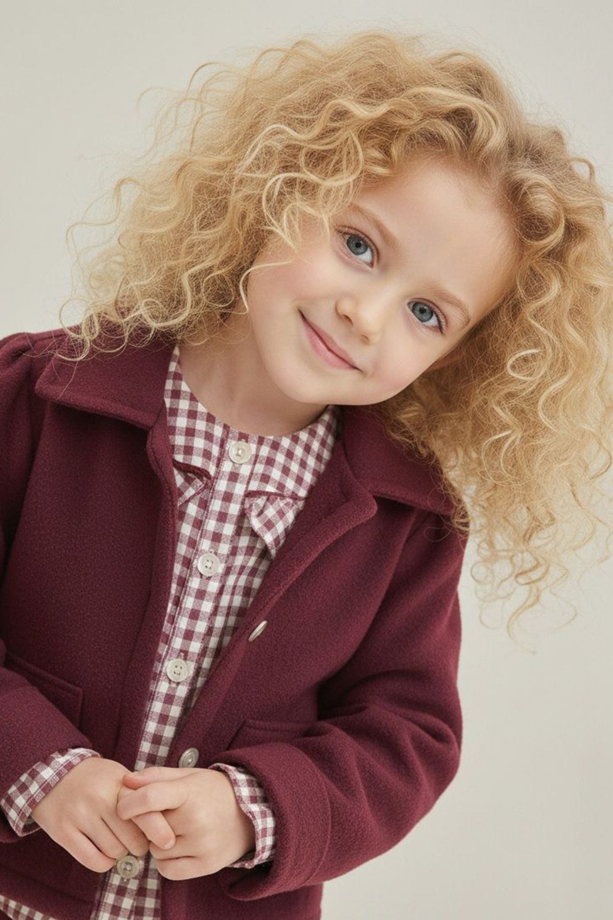 Miniğimin Cicileri Ekose Gömlekli Ceketli Şort Etekli Kız Çocuk 3 lü Takım - Bordo