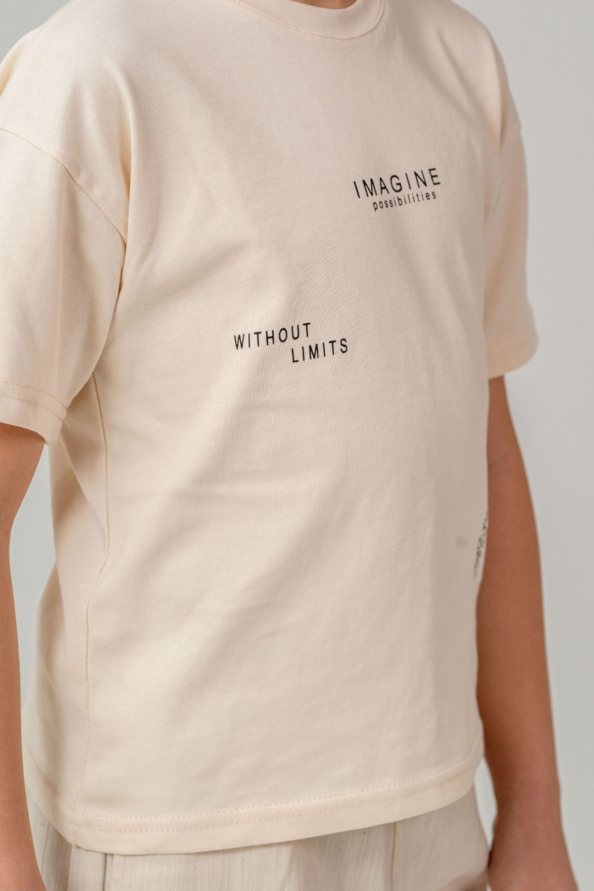 Miniğimin Cicileri İmagine Kargo Cepli Pamuk 3 lü Erkek Çocuk Takım - Krem