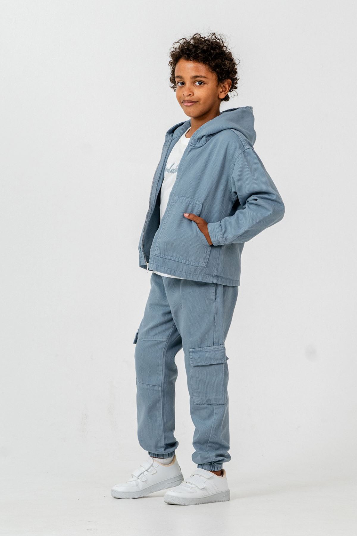 Miniğimin Cicileri Complex İşleme Detaylı Spor Dokuma 3 lü Erkek Çocuk Takım - Mavi