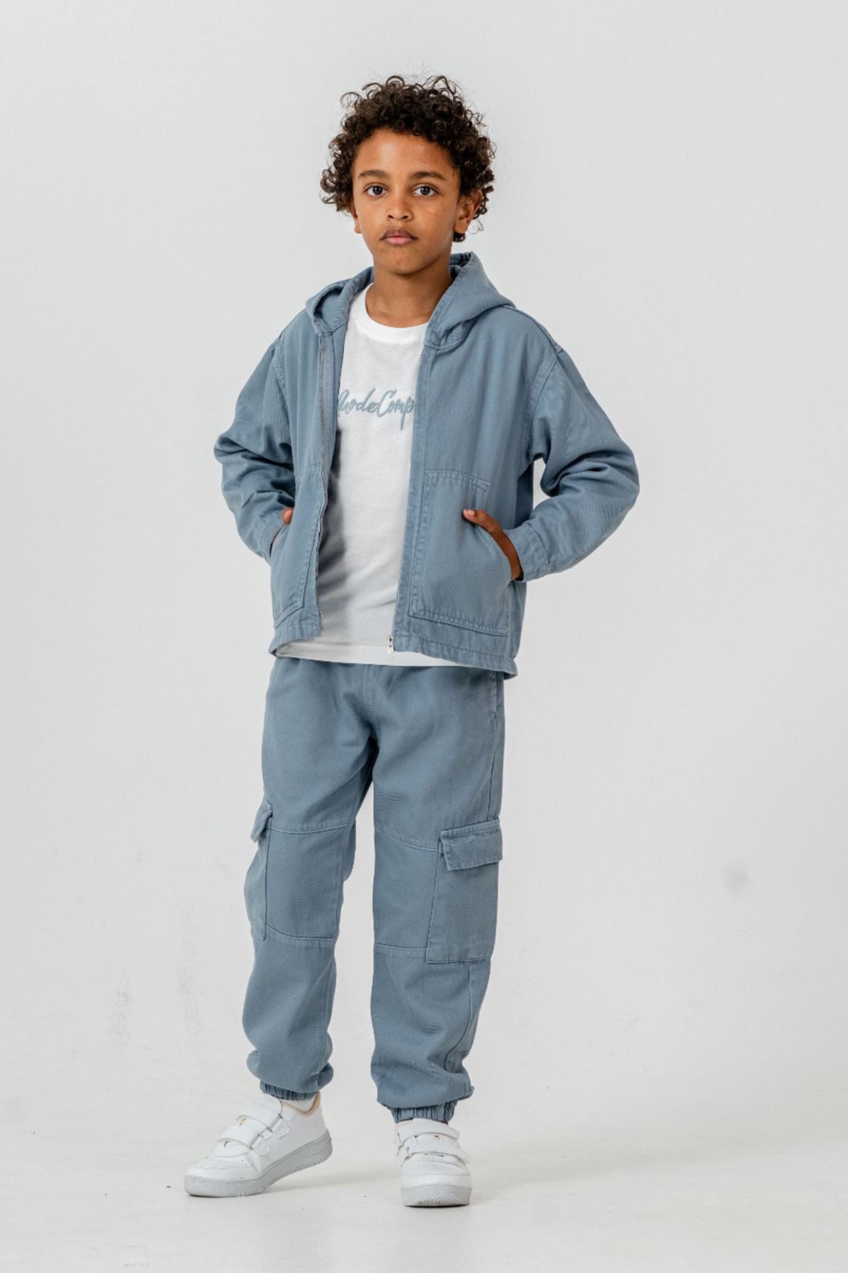 Miniğimin Cicileri Complex İşleme Detaylı Spor Dokuma 3 lü Erkek Çocuk Takım - Mavi