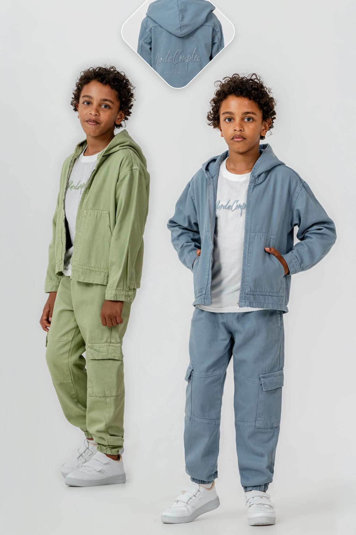 Miniğimin Cicileri Complex İşleme Detaylı Spor Dokuma 3 lü Erkek Çocuk Takım - Yeşil