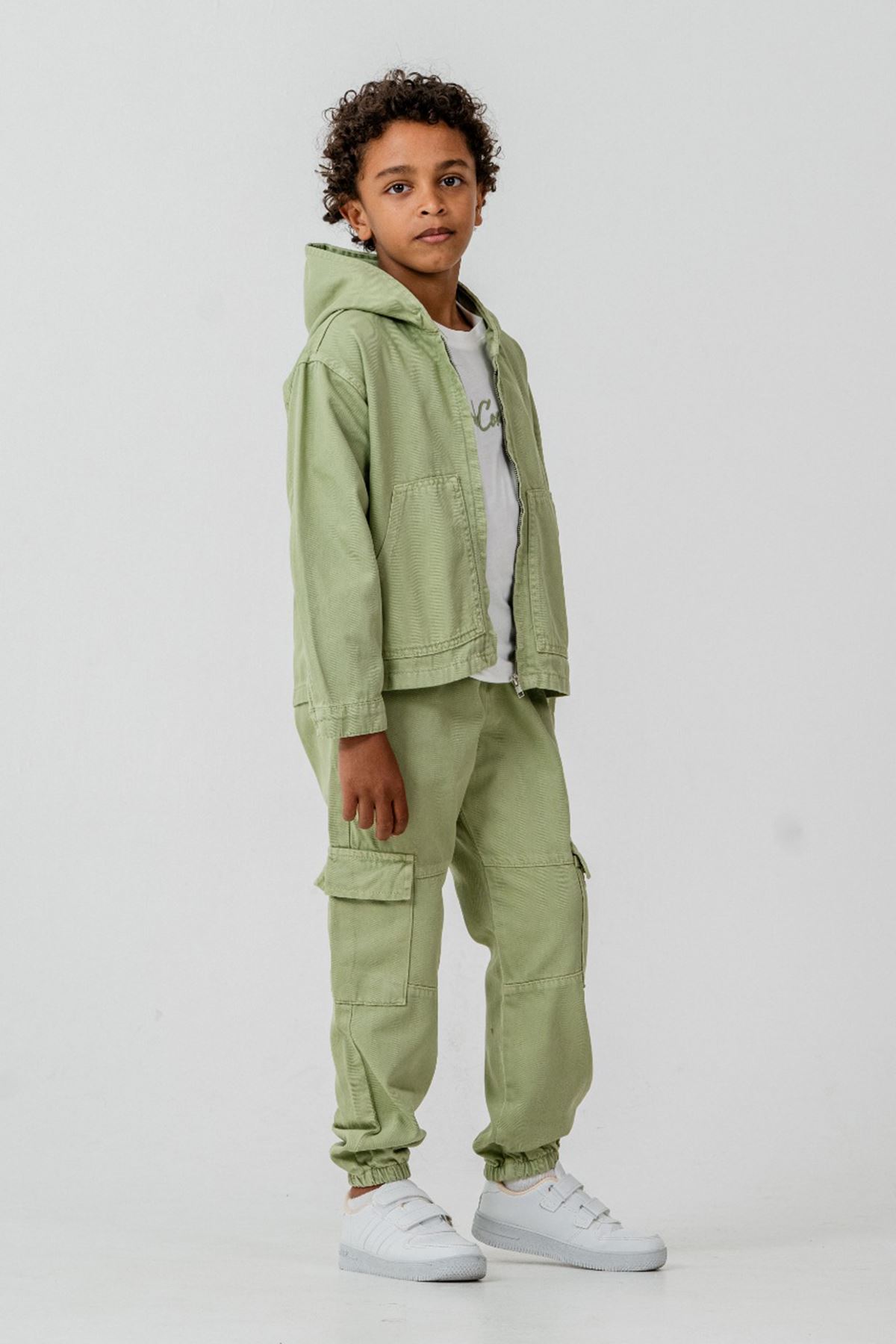 Miniğimin Cicileri Complex İşleme Detaylı Spor Dokuma 3 lü Erkek Çocuk Takım - Yeşil