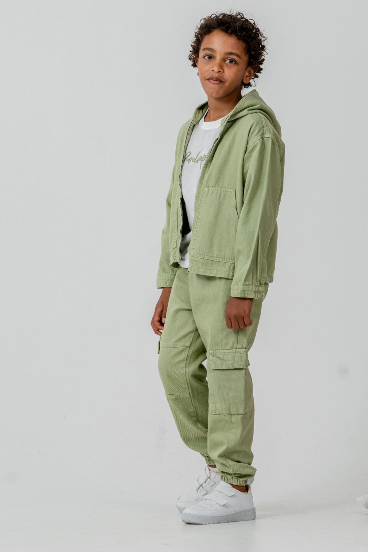 Miniğimin Cicileri Complex İşleme Detaylı Spor Dokuma 3 lü Erkek Çocuk Takım - Yeşil