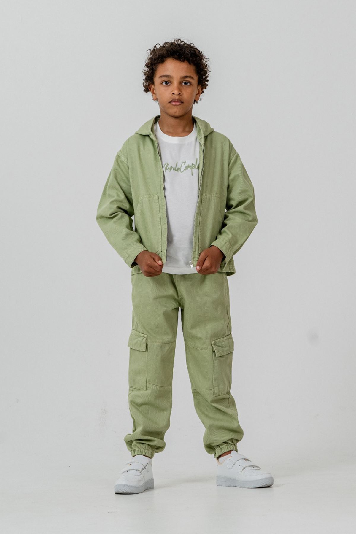 Miniğimin Cicileri Complex İşleme Detaylı Spor Dokuma 3 lü Erkek Çocuk Takım - Yeşil