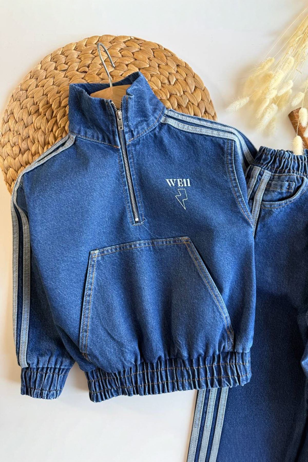 Miniğimin Cicileri We11 Baskılı Spor Kot Erkek Çocuk Takım - Mavi