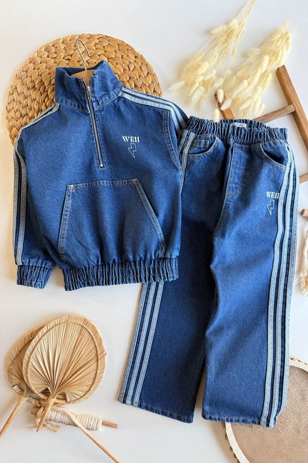 Miniğimin Cicileri We11 Baskılı Spor Kot Erkek Çocuk Takım - Mavi