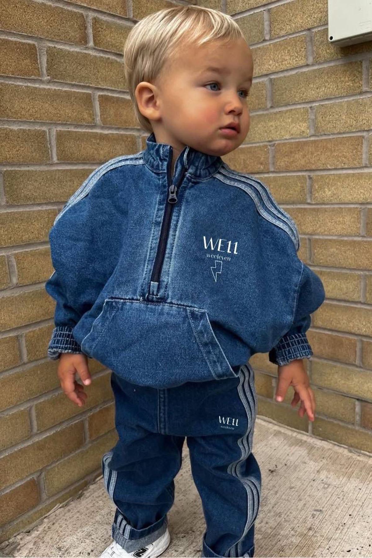 Miniğimin Cicileri We11 Baskılı Spor Kot Erkek Çocuk Takım - Mavi