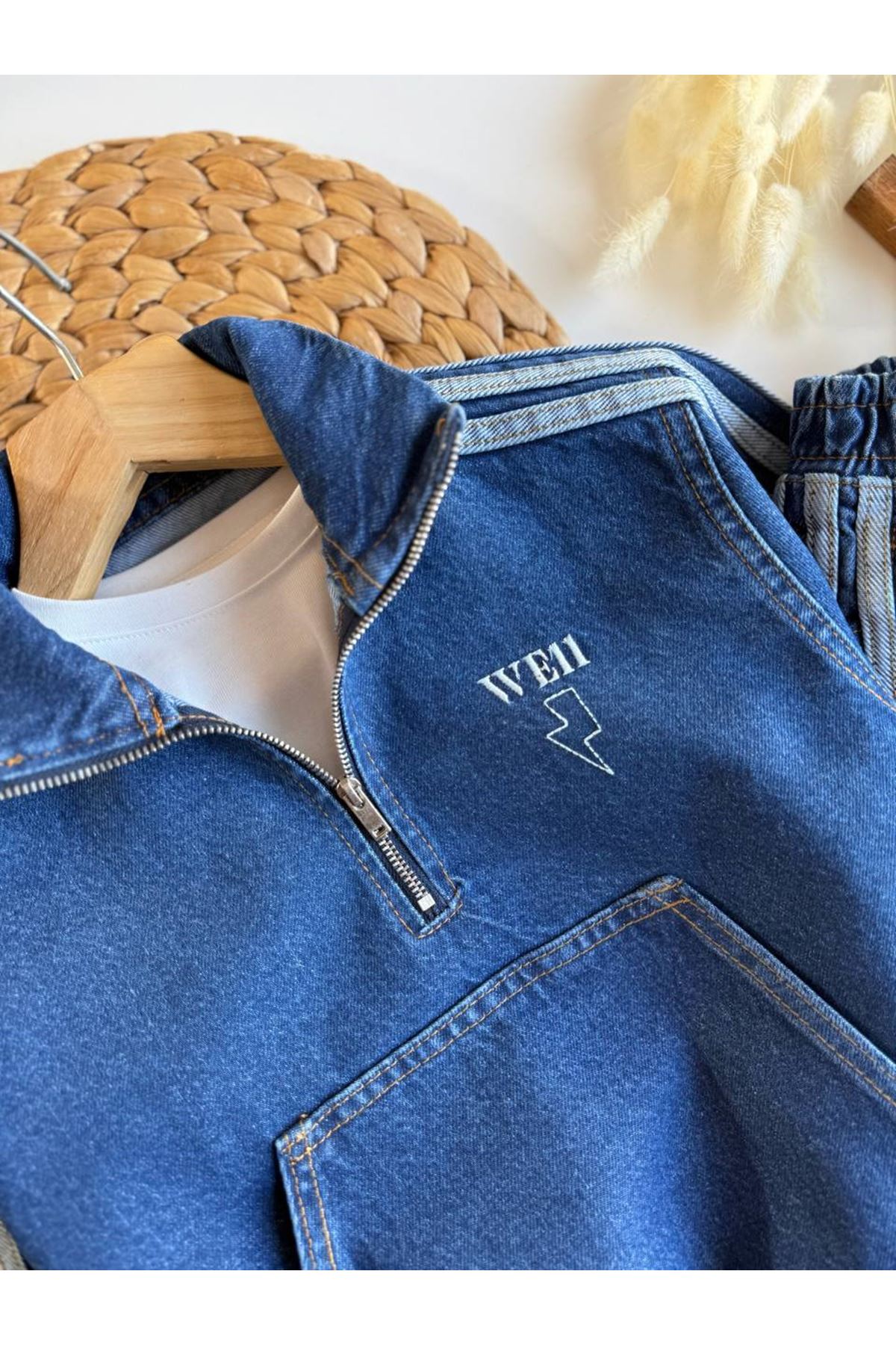 Miniğimin Cicileri We11 Baskılı Spor Kot Erkek Çocuk Takım - Mavi