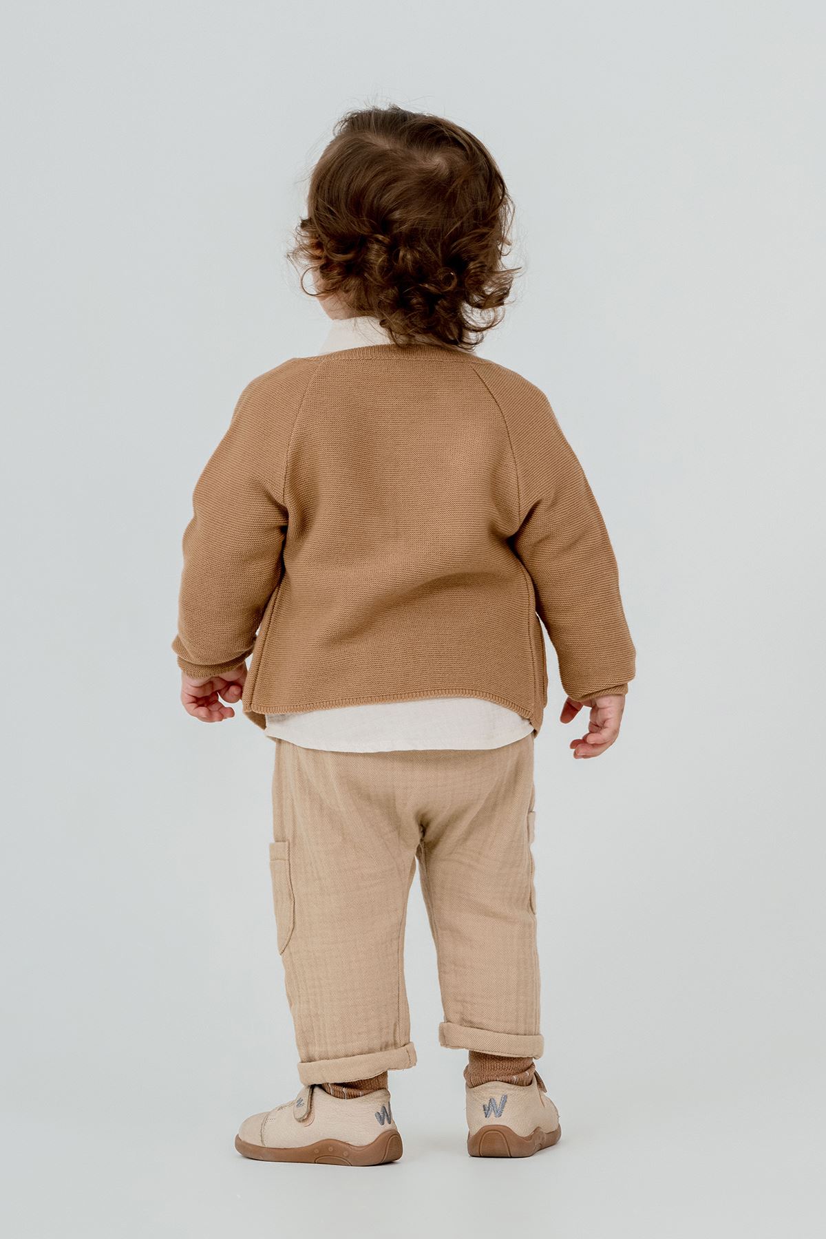 Minigimin Cicileri Zurefa Nakışlı Triko Hırka 4'LÜ Erkek Bebek Takım - Kahverengi