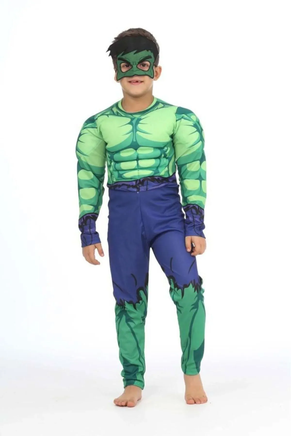Minigimin Cicileri Kaslı Hulk Erkek Çocuk kostüm - Yeşil