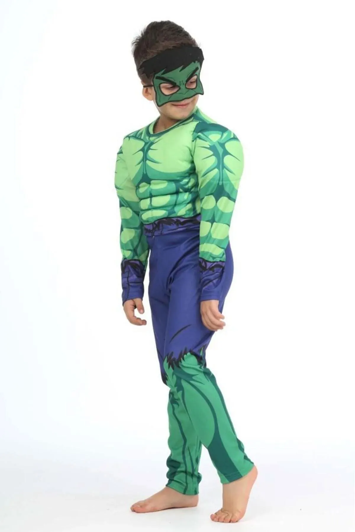 Minigimin Cicileri Kaslı Hulk Erkek Çocuk kostüm - Yeşil