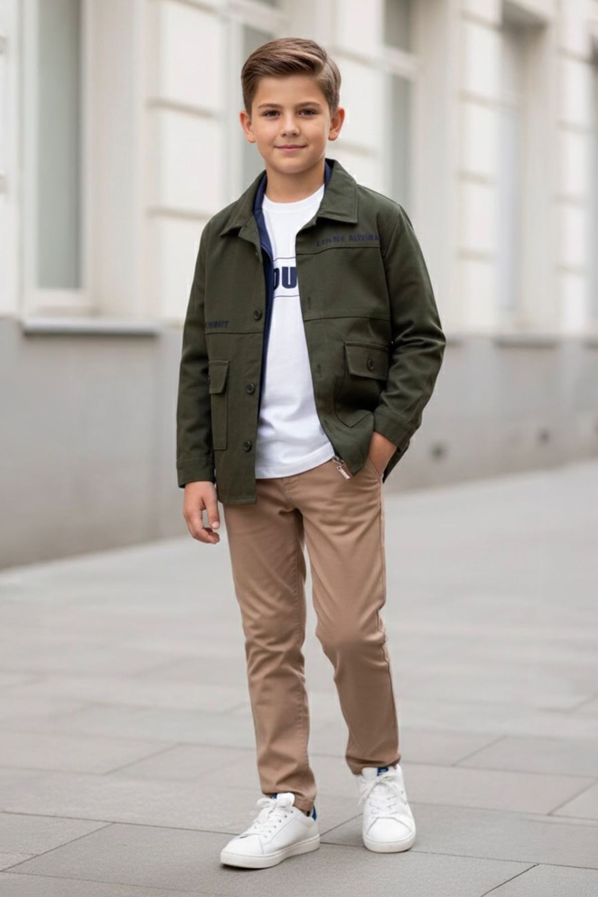 Miniğimin Cicileri (9-12) Look İşlemeli Erkek Çocuk 4 lü Takım - Yeşil