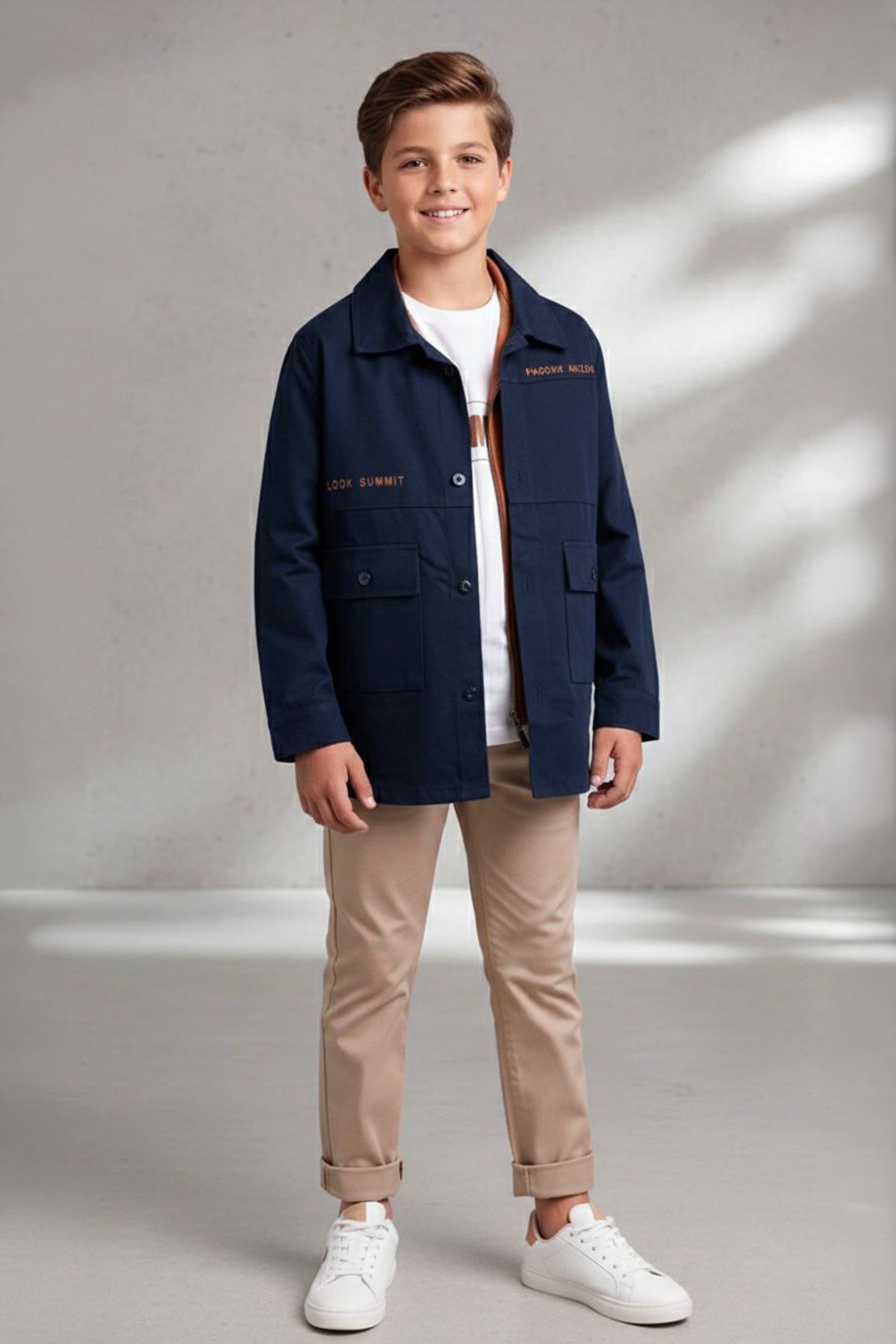 Miniğimin Cicileri (9-12) Look İşlemeli Erkek Çocuk 4 lü Takım - Lacivert