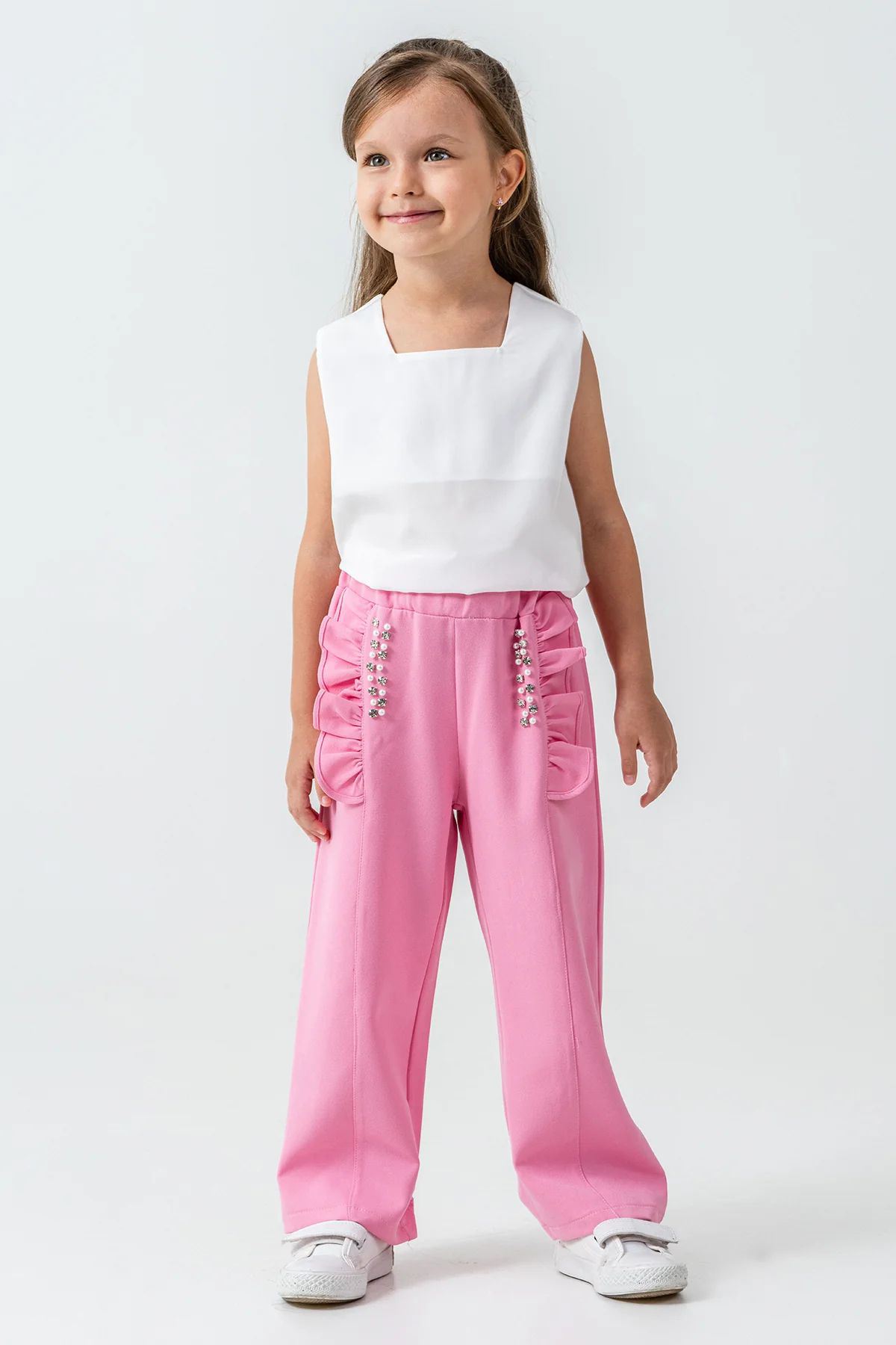 Miniğimin Cicileri Taşlı Ceketli 3 lü Kız Çocuk Takım - Pembe