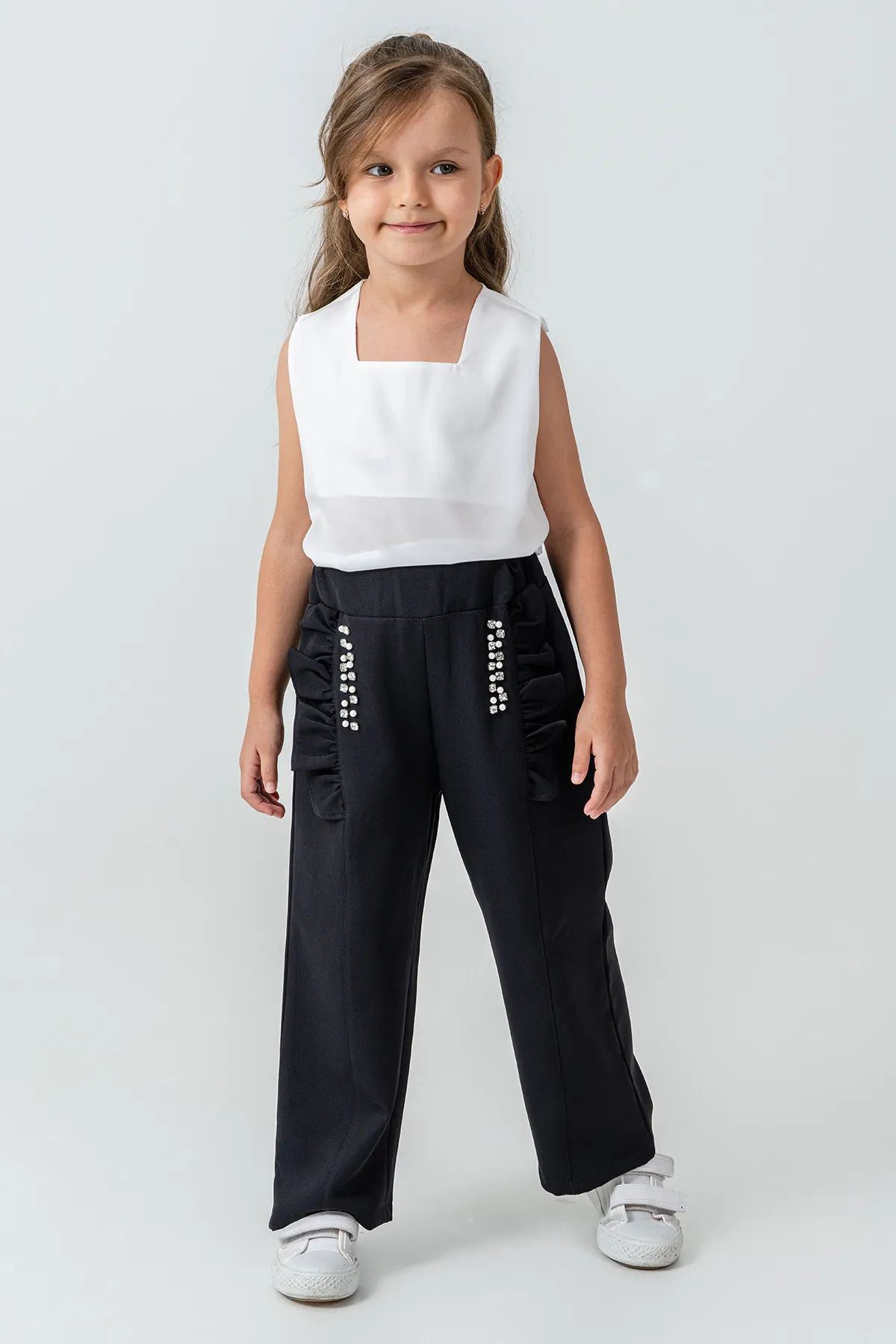 Miniğimin Cicileri Taşlı Ceketli 3 lü Kız Çocuk Takım - Siyah