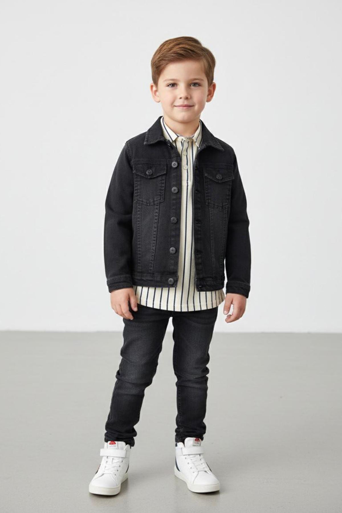 Miniğimin Cicileri Jean Erkek Çocuk Gömlek - Siyah