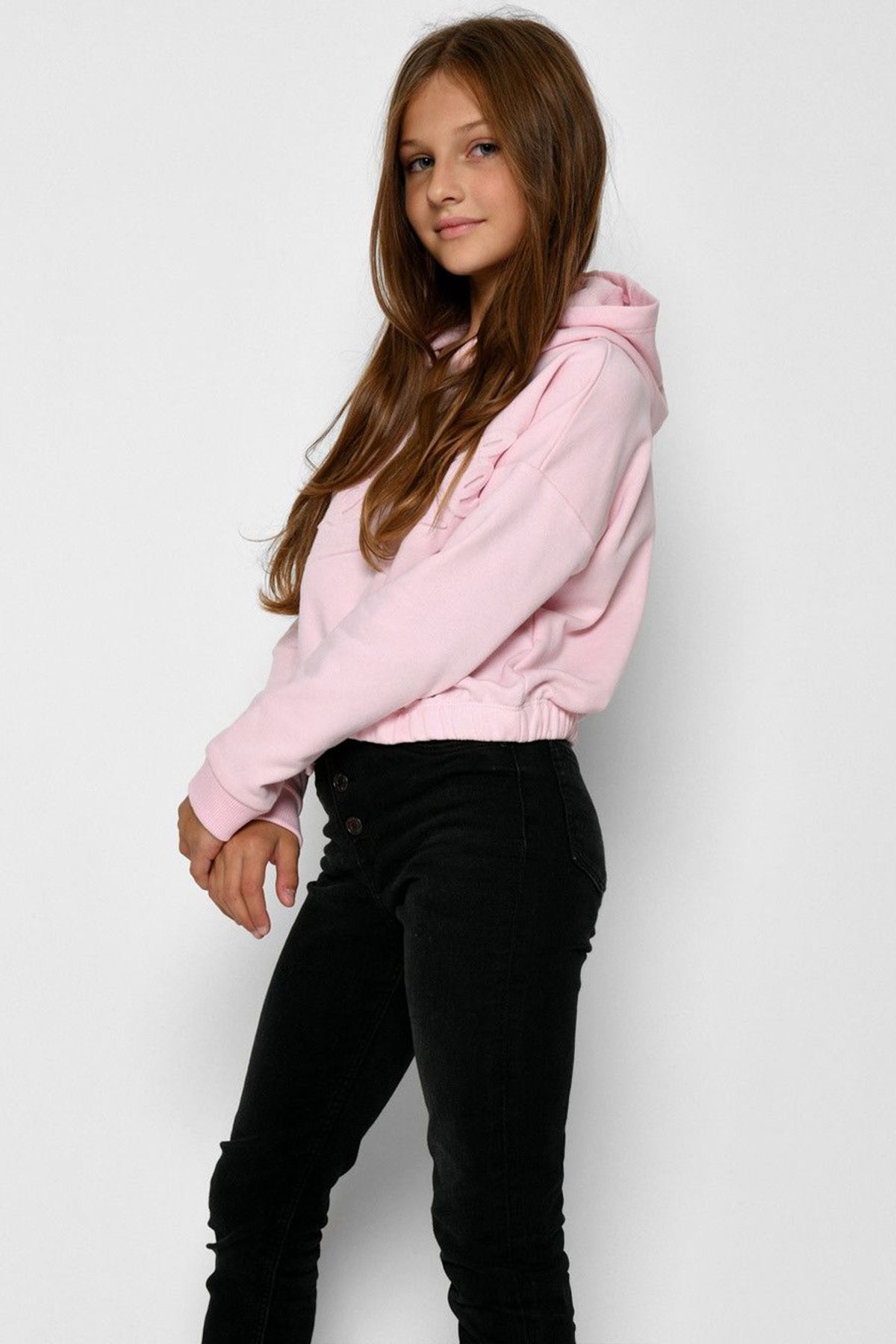 Miniğimin Cicileri Pineapple Kabartma Desenli Kız Çocuk Sweat - Pembe